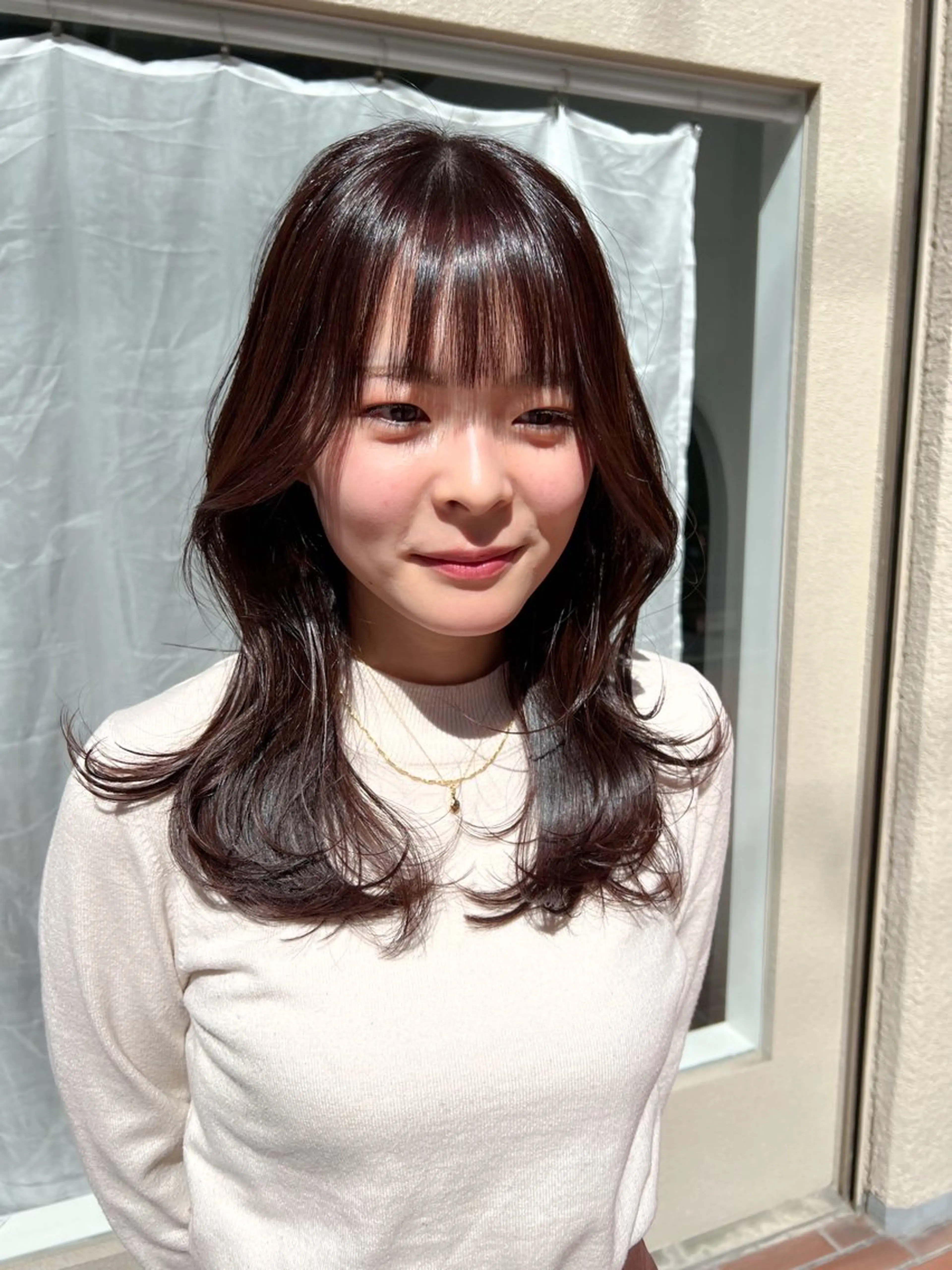 セミロング カラー カット ヘアカラー トリートメント le'a所属・谷町/Le'a /竹原詩緒奈のヘアスタイル