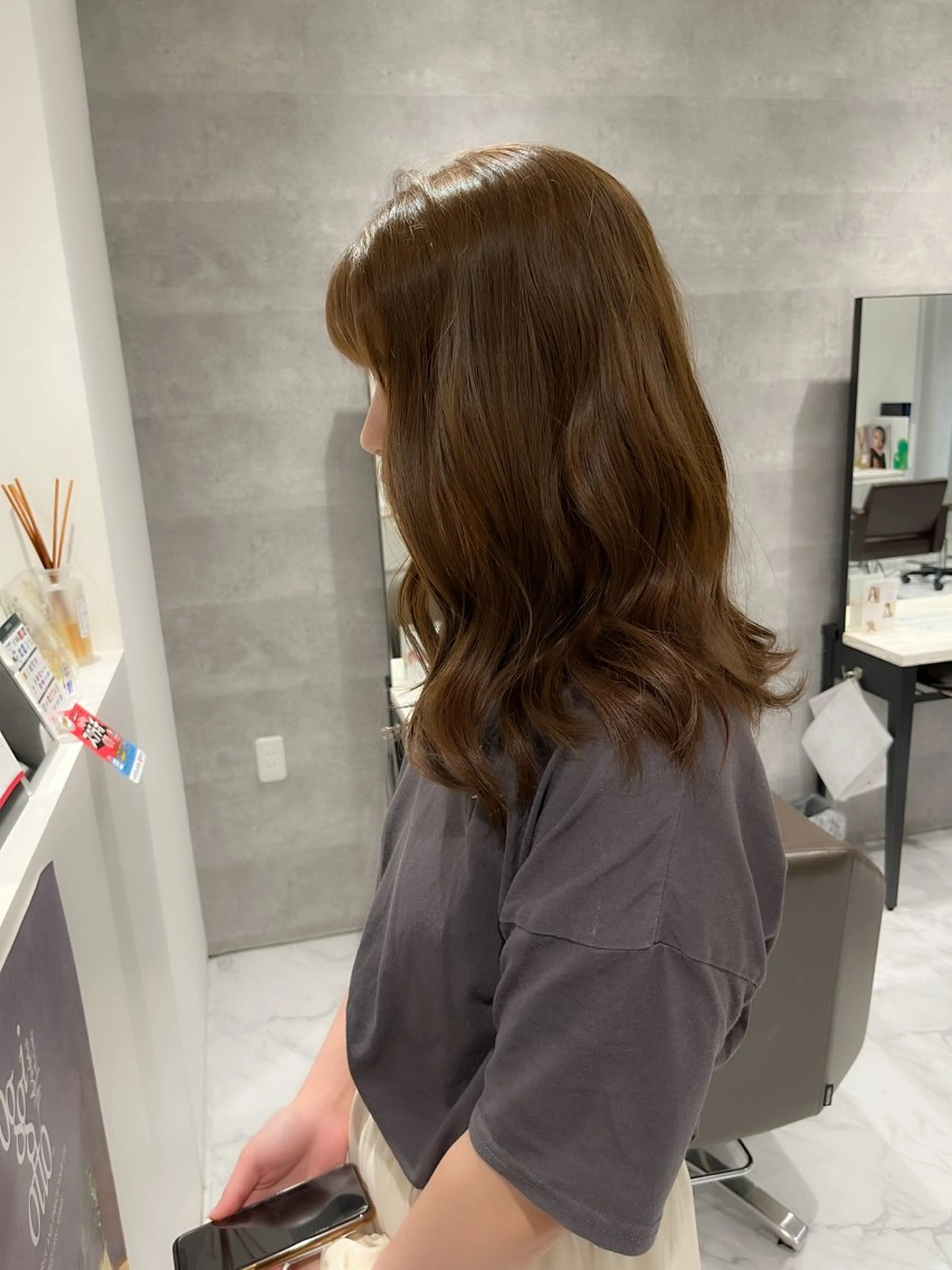 セミロング カラー ヘアカラー トリートメント 坂本 理輝のヘアスタイル