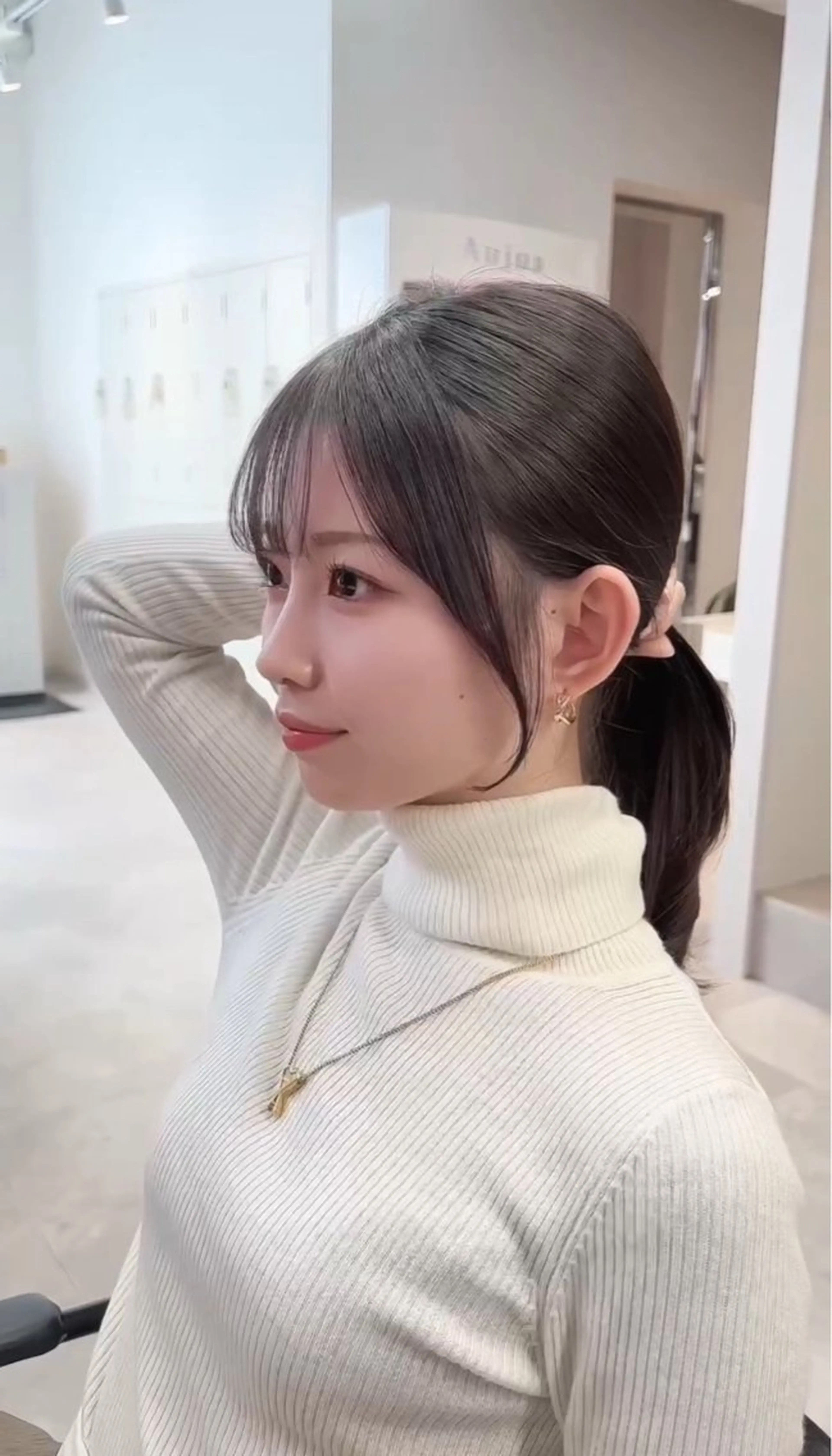 ミディアム 顔周りカット 小顔カット 塩江 南心のヘアスタイル