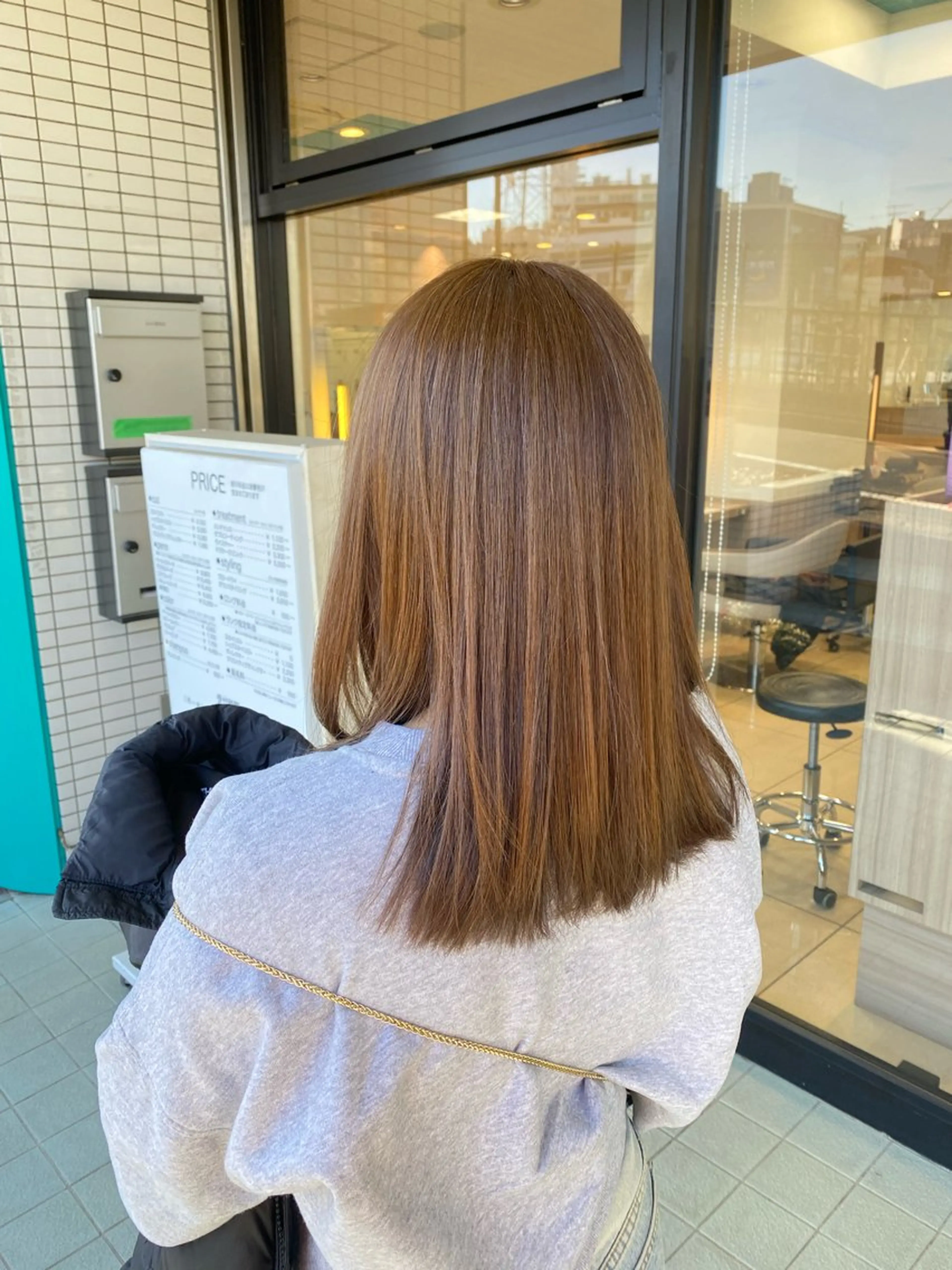 セミロング カラー ブリーチ ダブルカラー ブリーチなしカラー カラー✨縮毛矯正/ 松井克樹のヘアスタイル