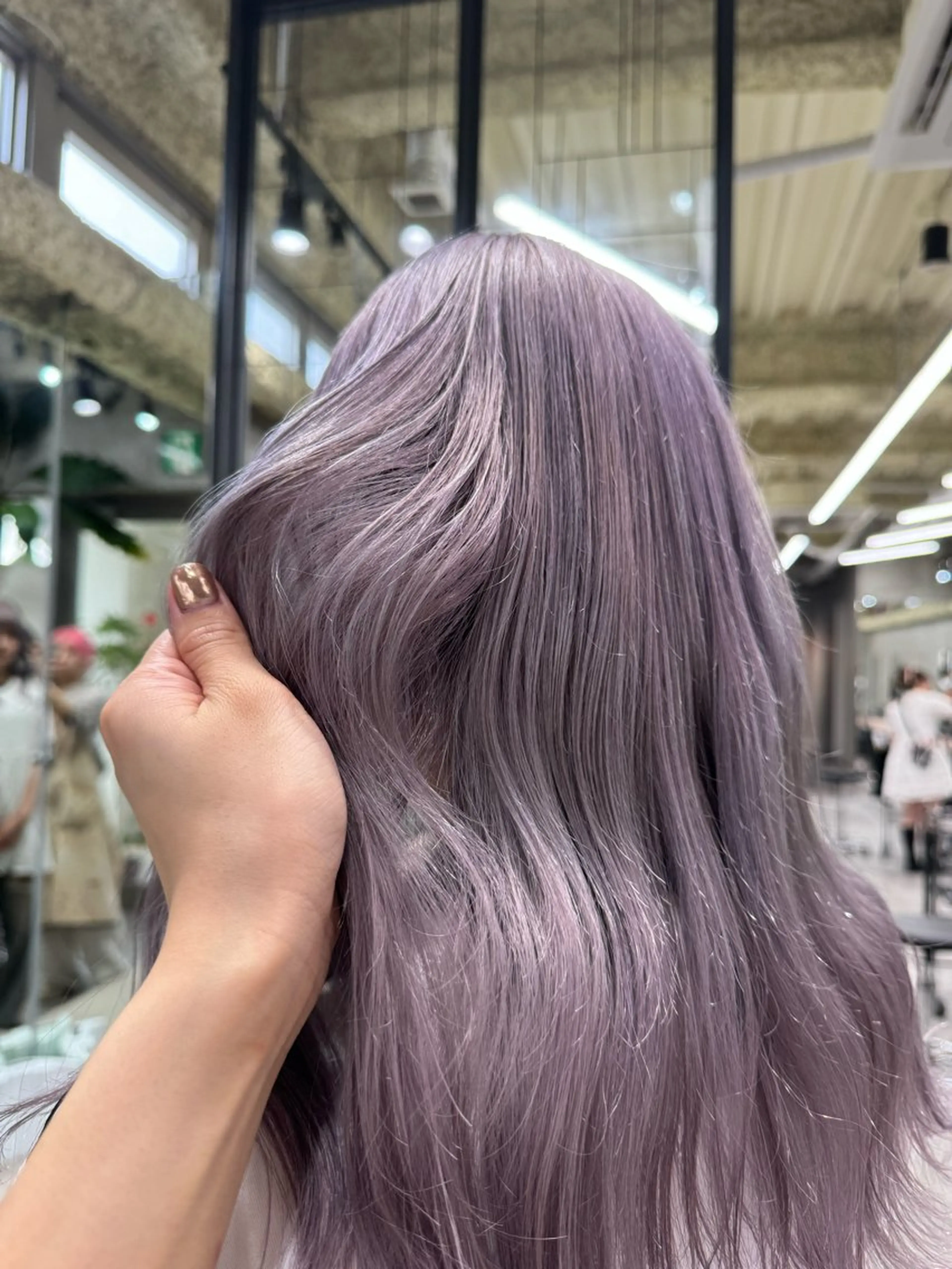 ミディアム カラー ラベンダーカラー 🍈yurina パーマ🍈のヘアスタイル