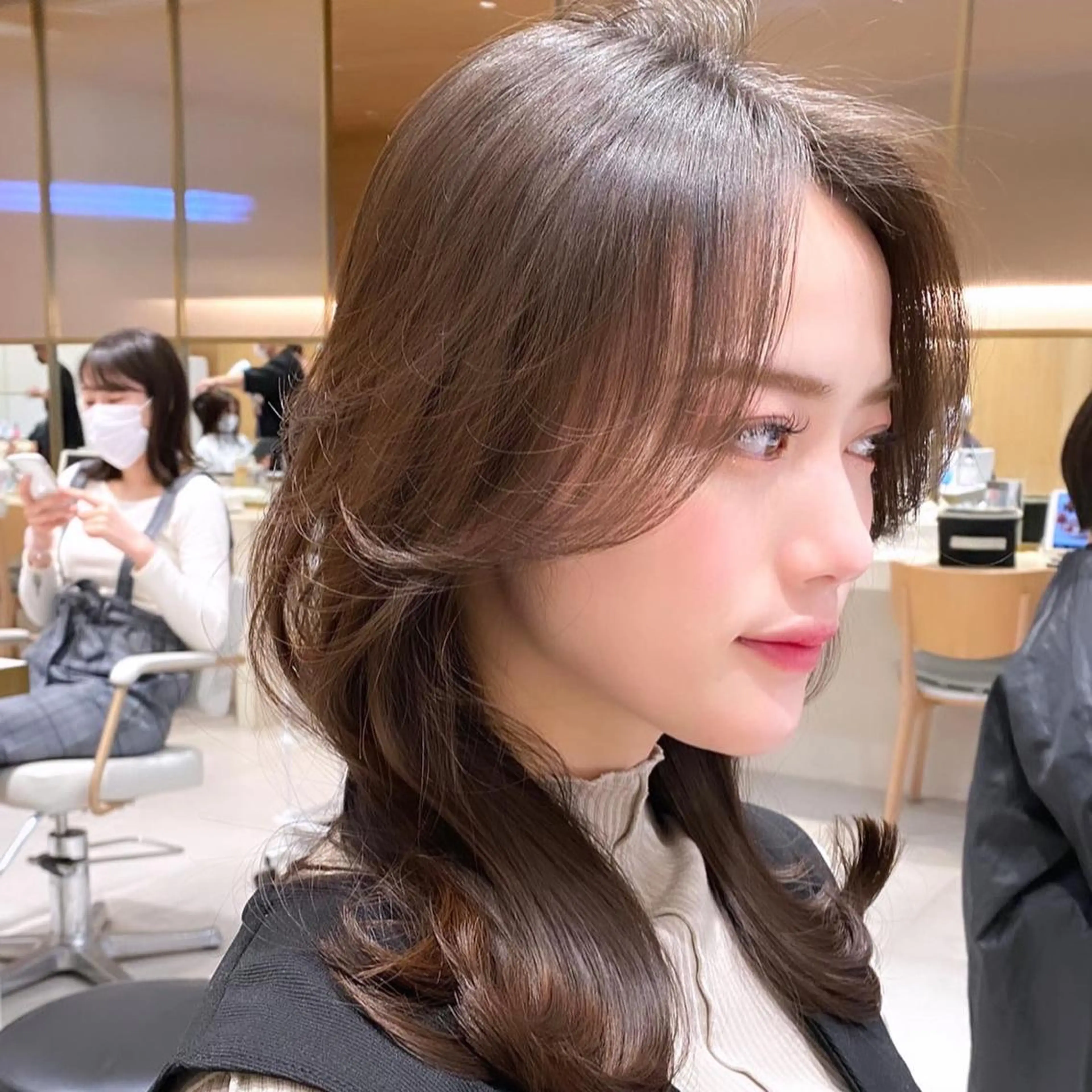 セミロング カット ヘアカラー トリートメント 韓国くびれレイヤー 🇰🇷はづきのヘアスタイル