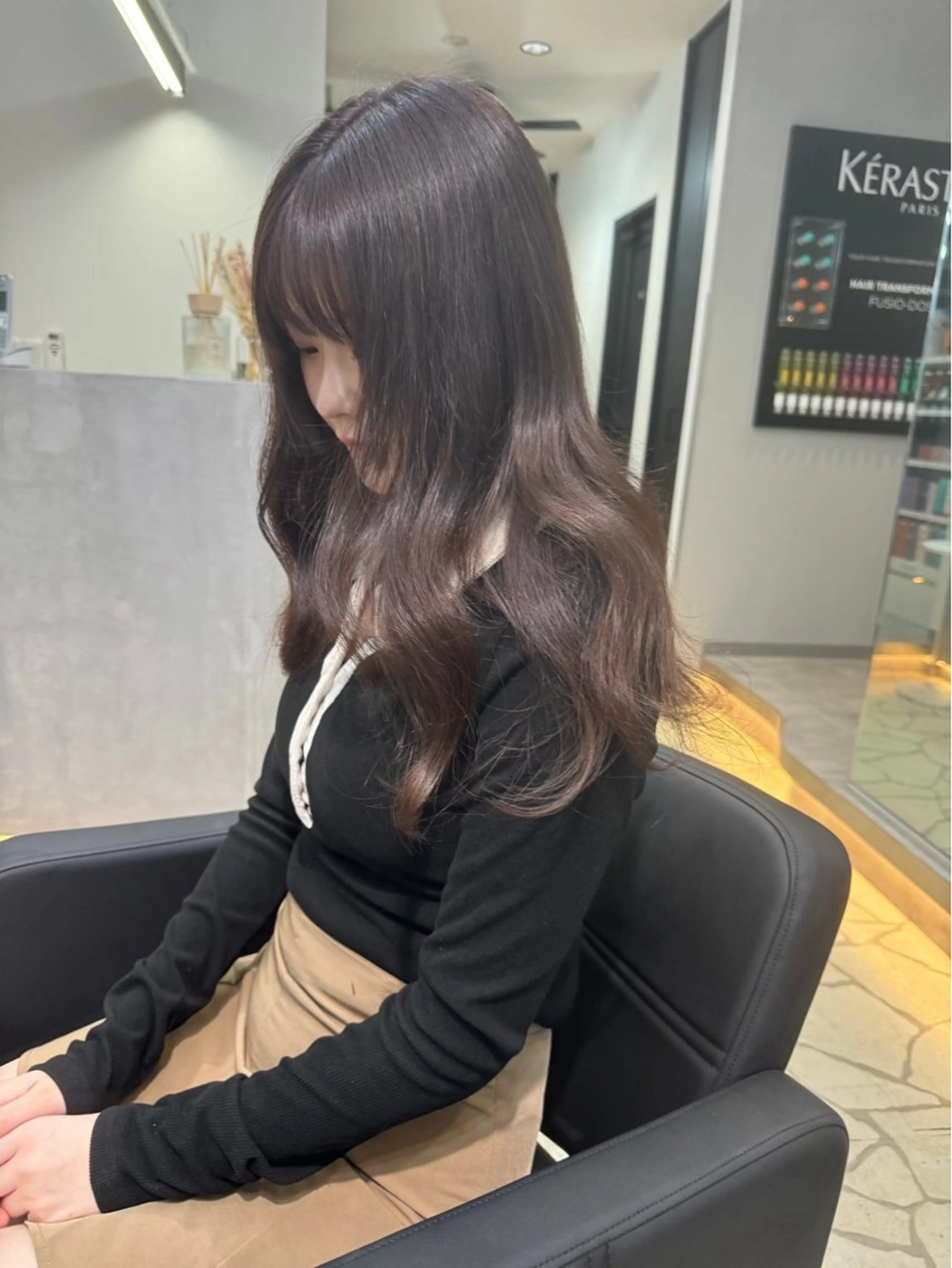 ロング カラー ヘアカラー トリートメント lapis マリナのヘアスタイル