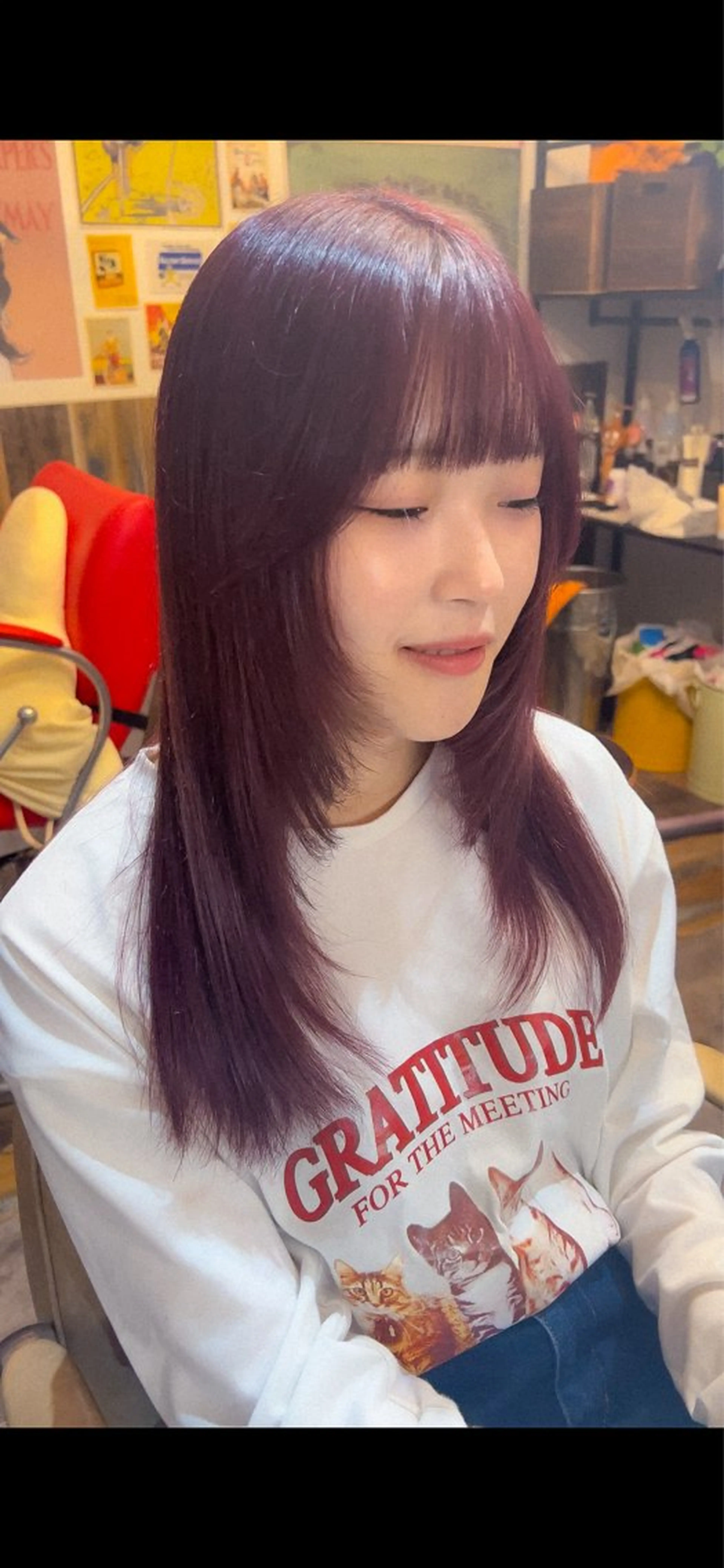 ロング カラー レッドカラー レイヤーカット カット ヘアカラー トリートメント カラーパティシエ facce🌼ikoのヘアスタイル