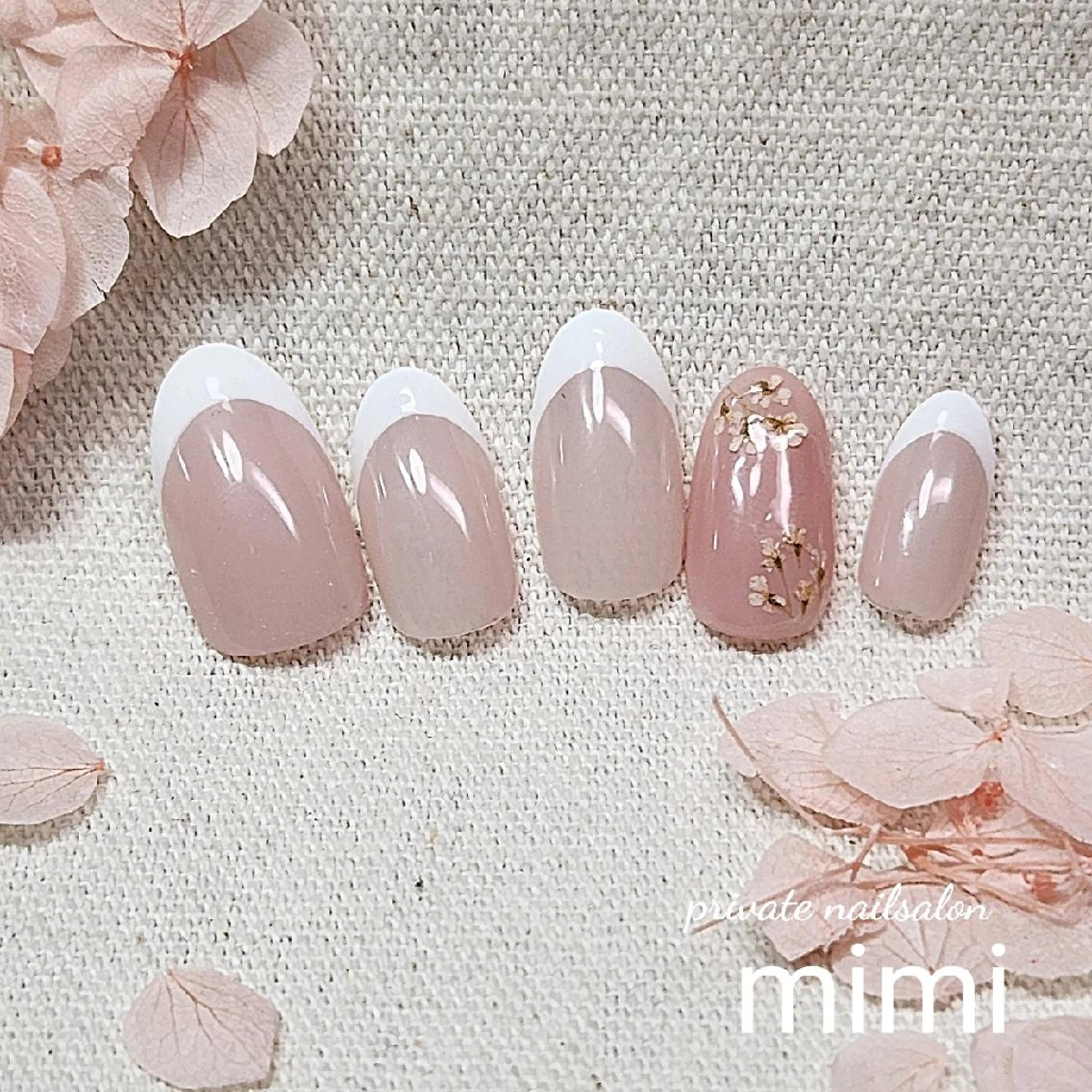 ネイル フラワーネイル フレンチネイル シンプルネイル 博多ネイル ｍｉｍｉのネイルデザイン