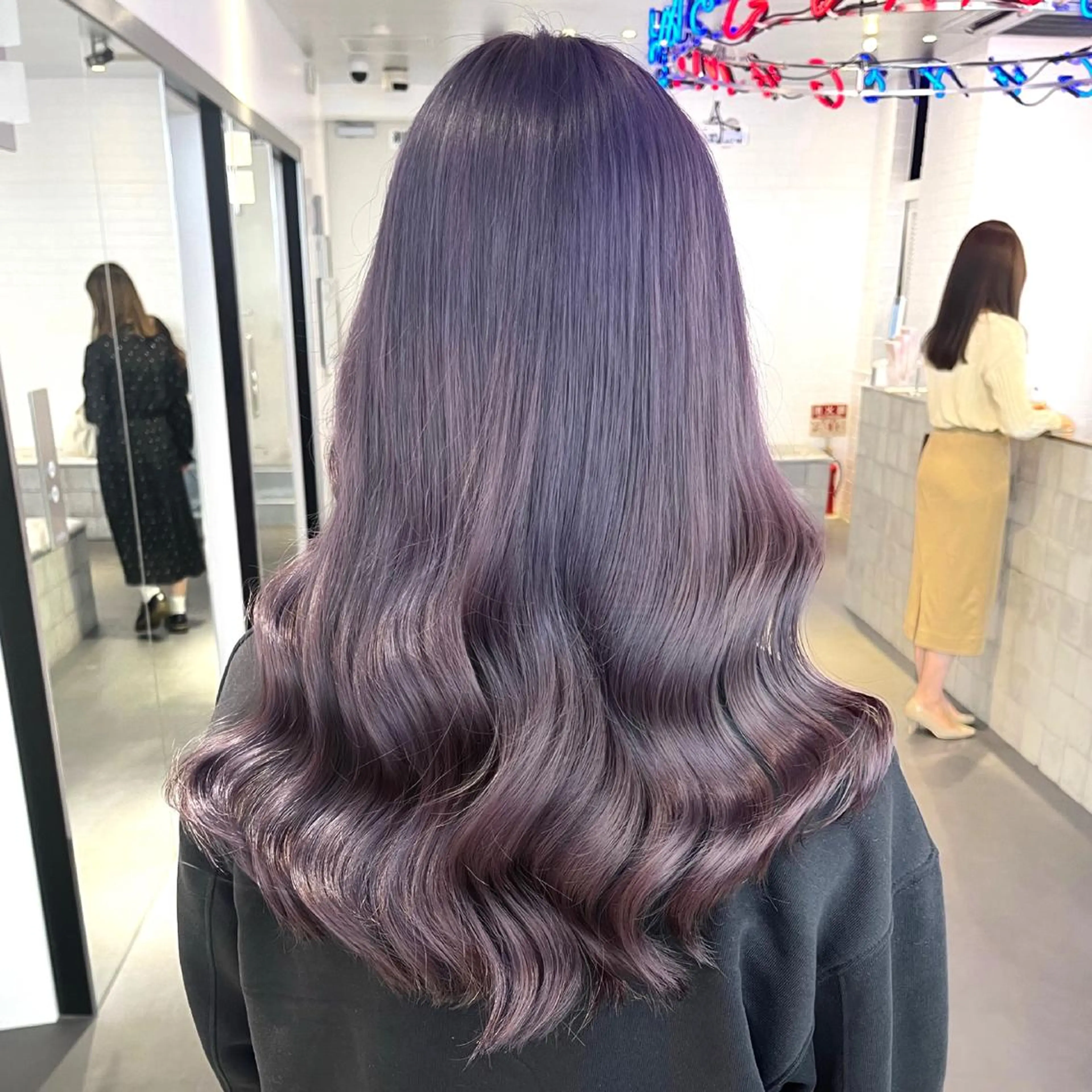ロング ピンクブラウン ピンクラベンダー レイヤー×グレージュ /ピンク🩷mioのヘアスタイル