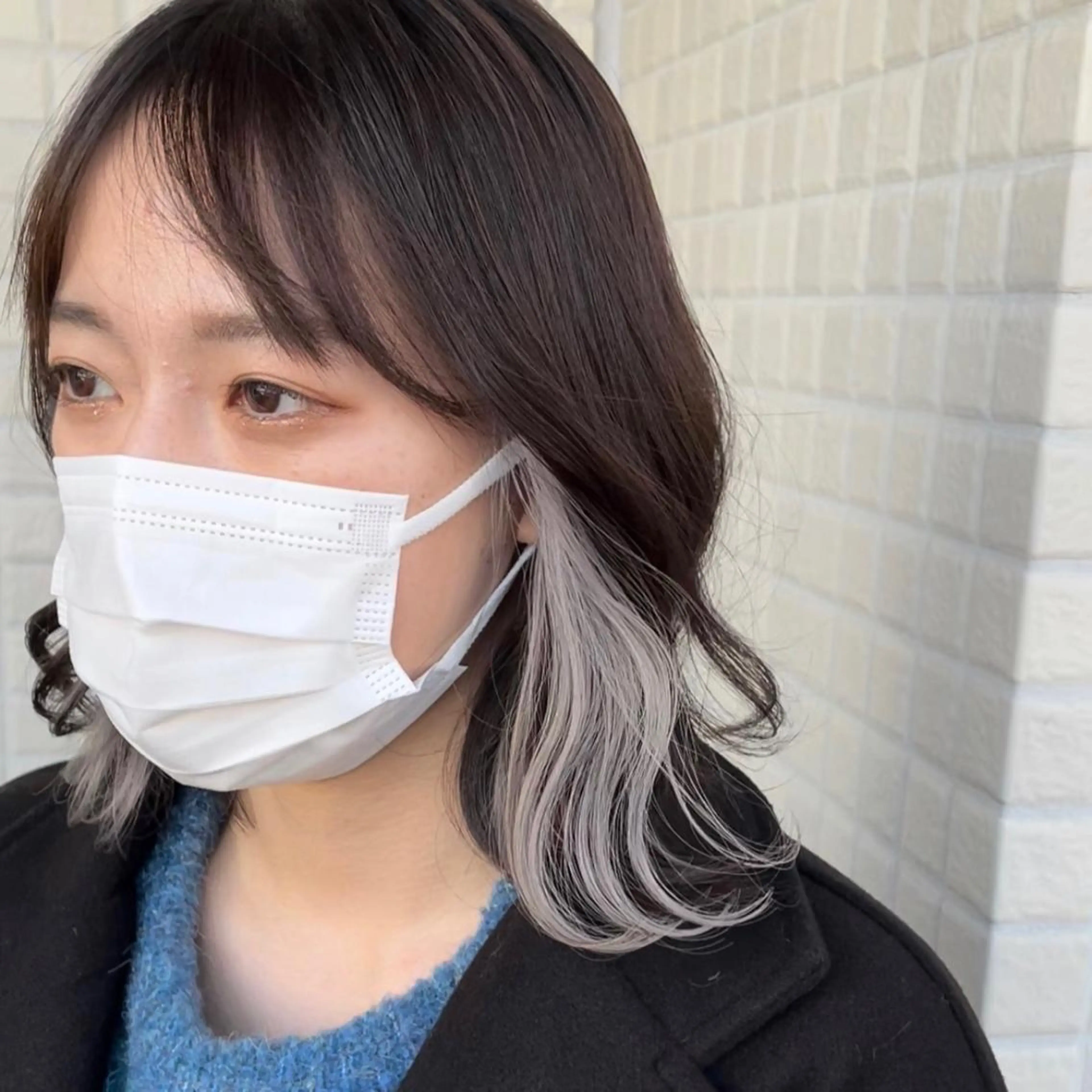 カラー ヘアカラー トリートメント ハイトーンイヤリング カラー清水隆央のヘアスタイル