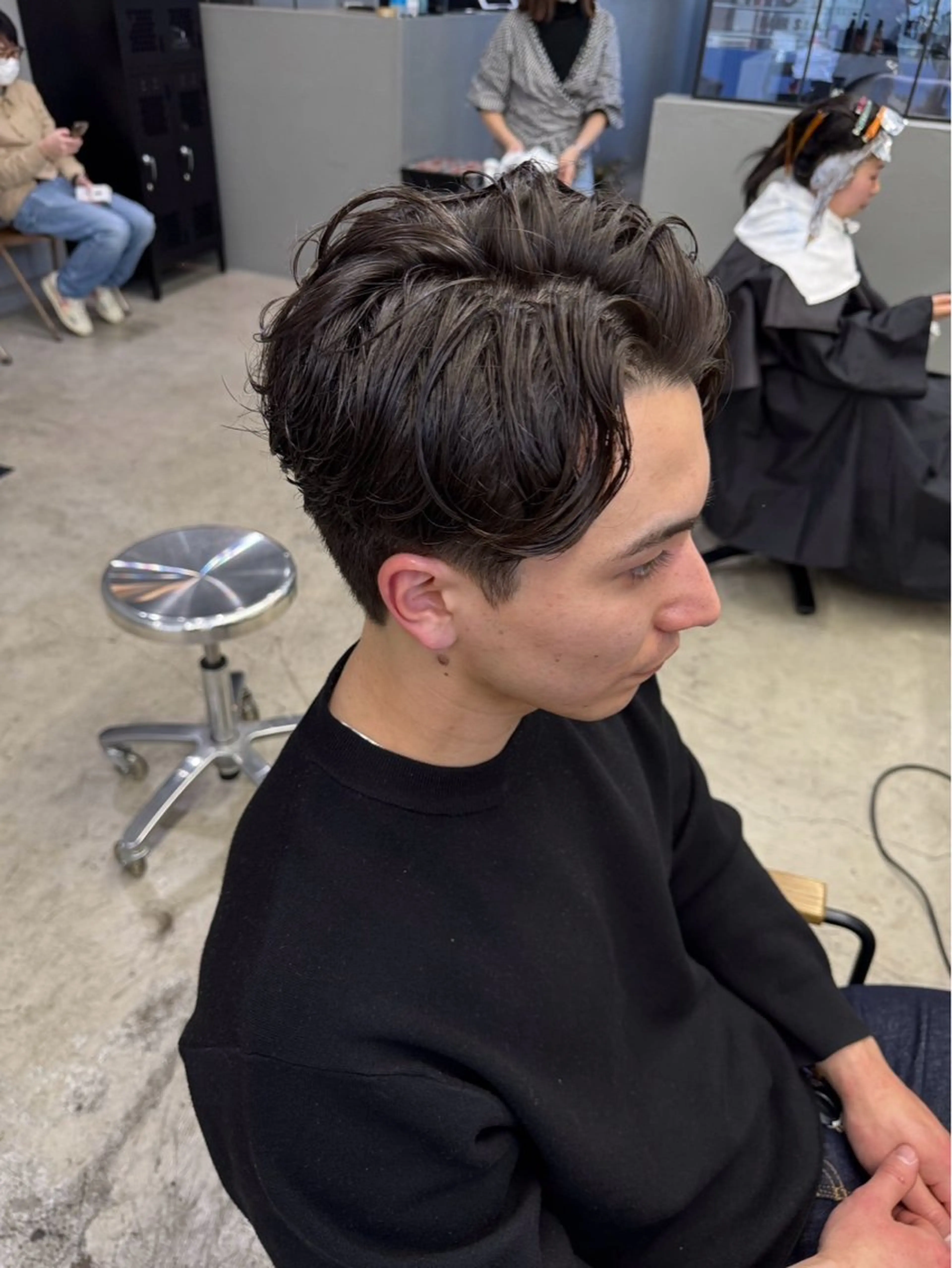 ショート パーマ メンズ カット パーマ メンズ専門サロン wokeのヘアスタイル