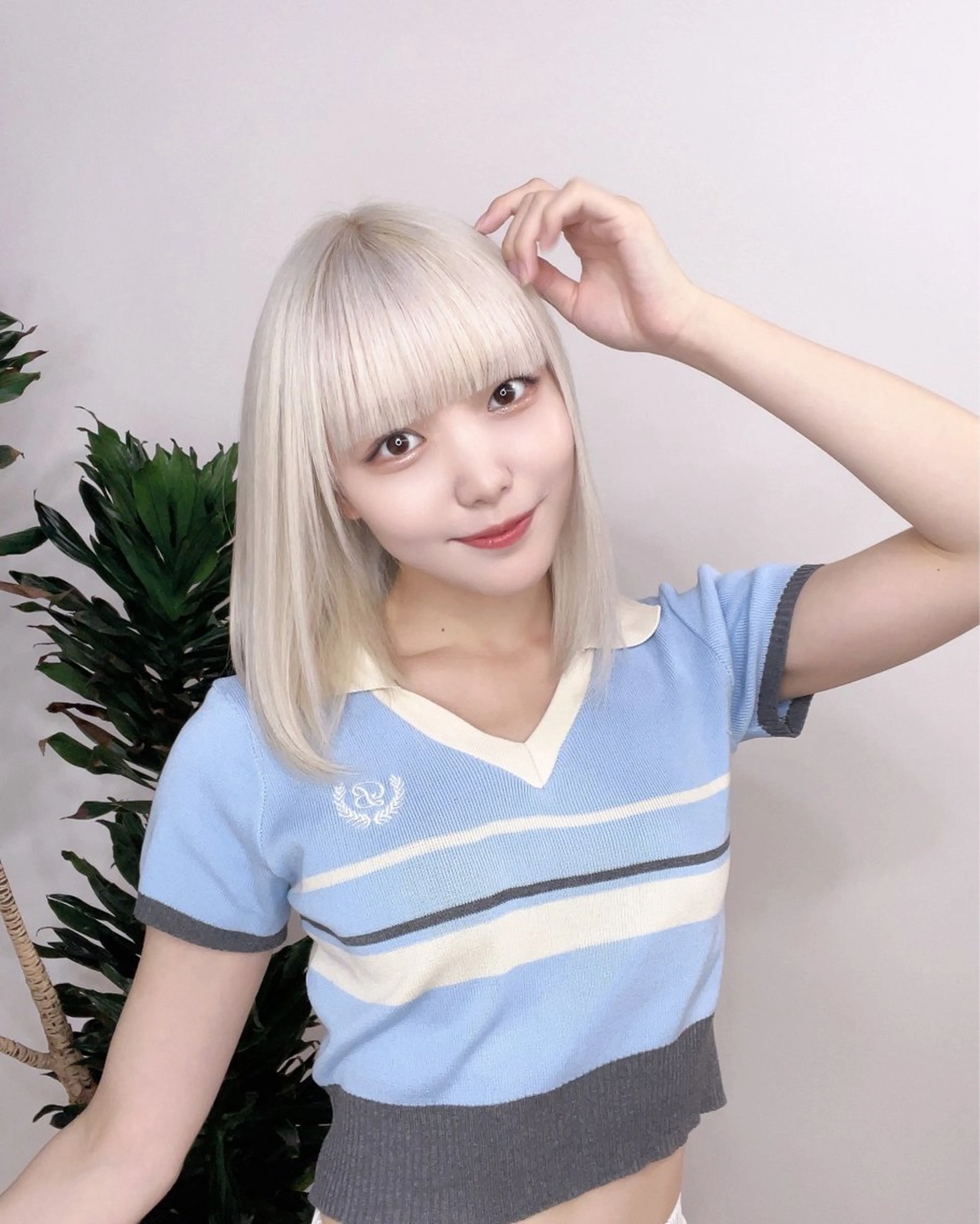 ミディアム カラー ベージュカラー ダブルカラー ホワイトベージュ 韓国風ヘア 似合わせカット カット ヘアカラー トリートメント 透明感×髪質改善🧸 韓国ヘア　武田涼のヘアスタイル