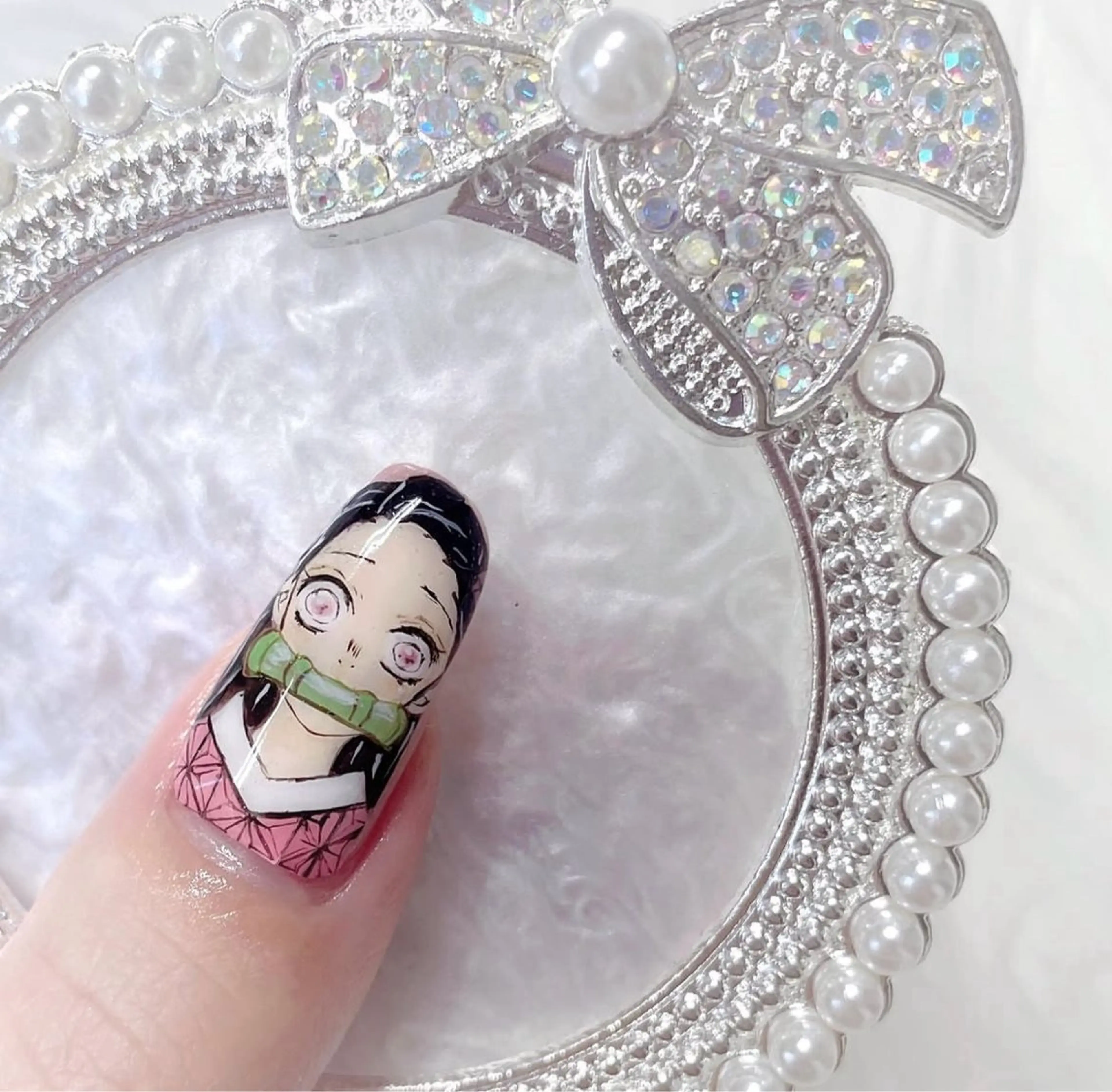 ネイル アートネイル あゆ🎀/ワンホンネ イル/痛ネイルのネイルデザイン