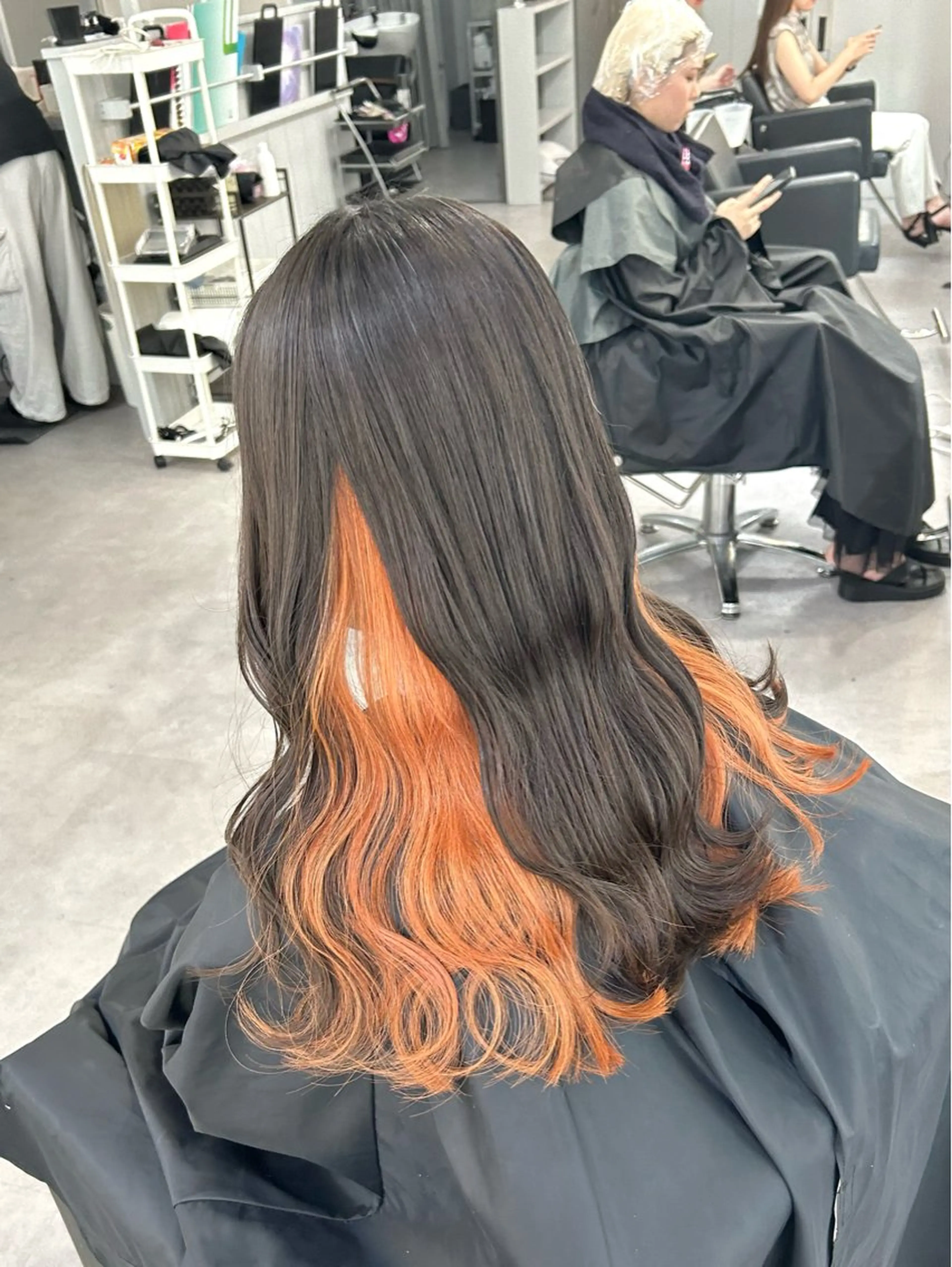 ロング カラー インナーカラー オレンジ ヘアカラー Cielro【 シェイロ 】所属・Cielro/ダブル カラー/西田咲希のヘアスタイル