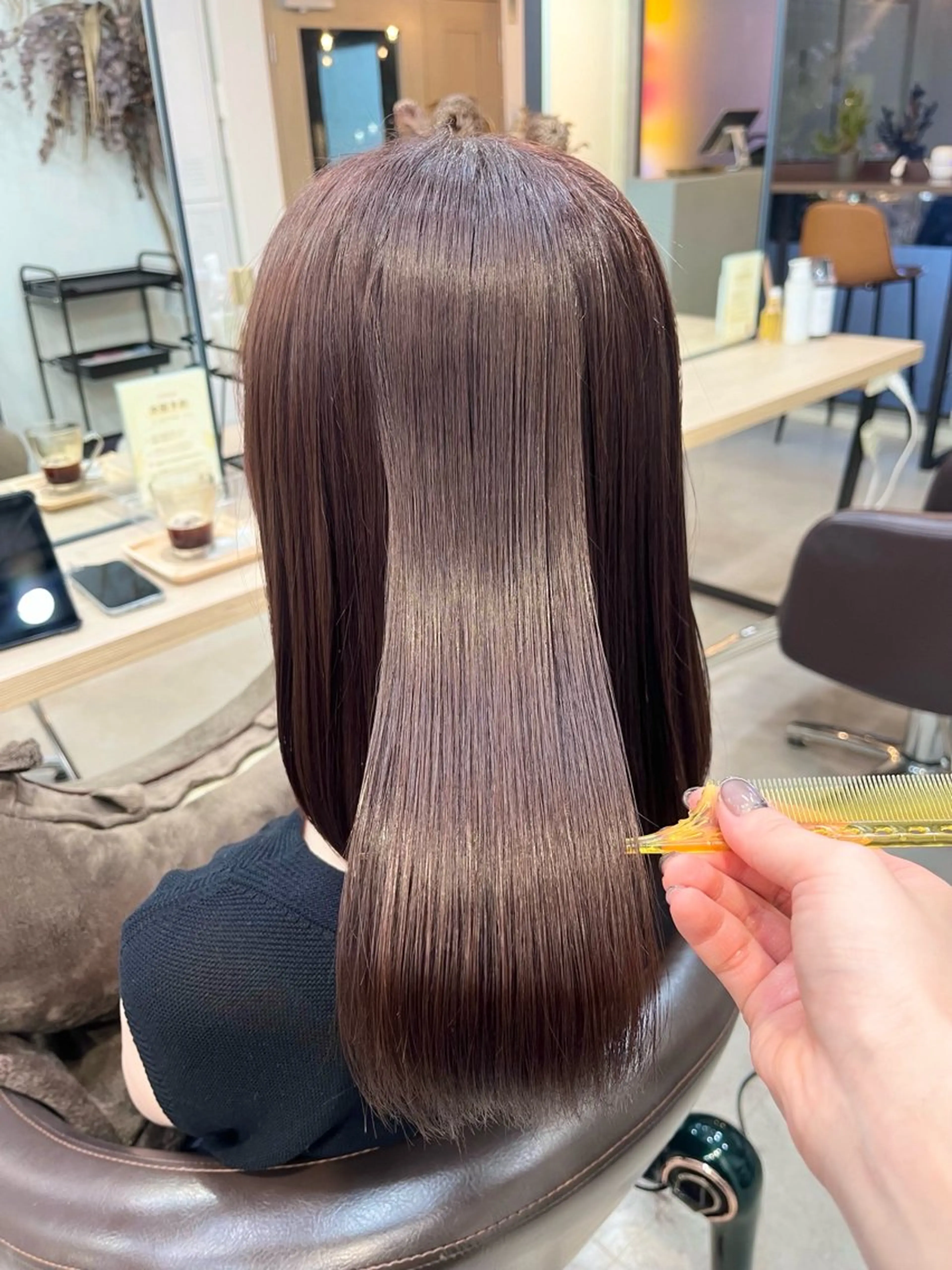 暖色艶カラー𓂃🪞🎀（ワンカラー＋トリートメント）の写真