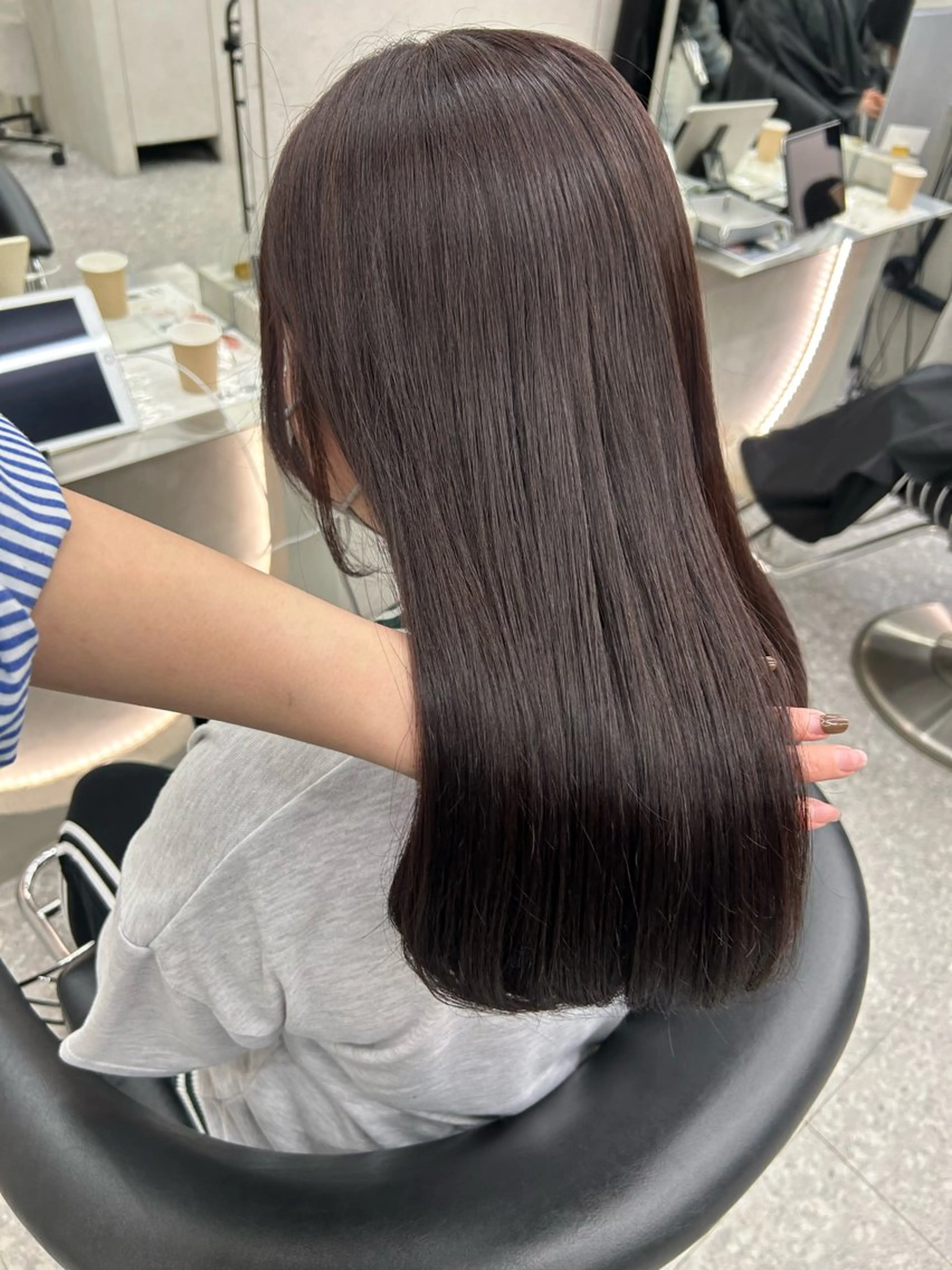 ミディアム カラー ヘアアレンジ ヘアカラー トリートメント ベージュ🎀 ふみかのヘアスタイル
