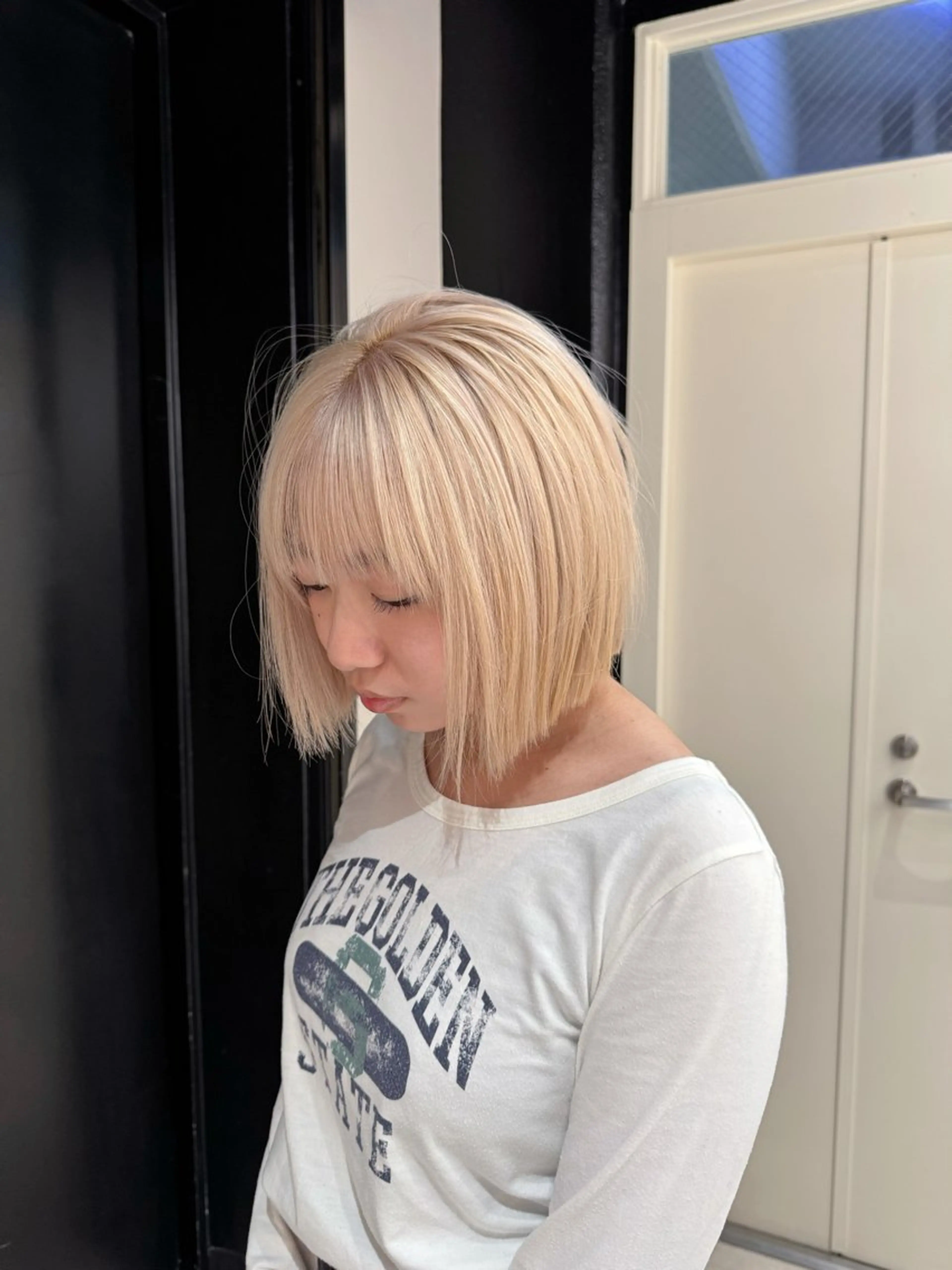 ミディアム カラー カット ヘアカラー ハイトーン×ショート /RINのヘアスタイル