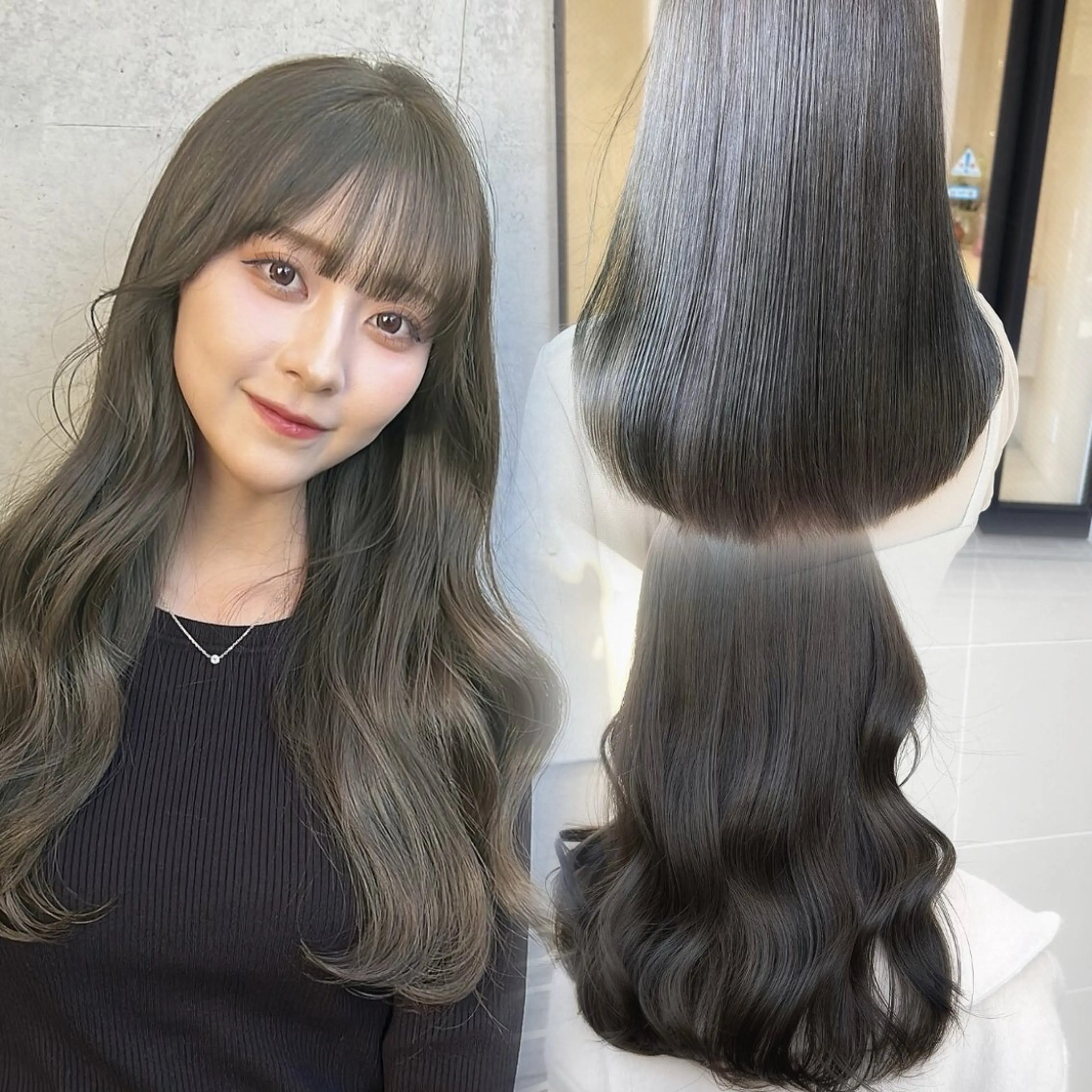ロング カラー ブリーチ 透明感カラー ダブルカラー ブリーチなしカラー ヘアカラー ブリーチなし/専門店 ASOBIのヘアスタイル