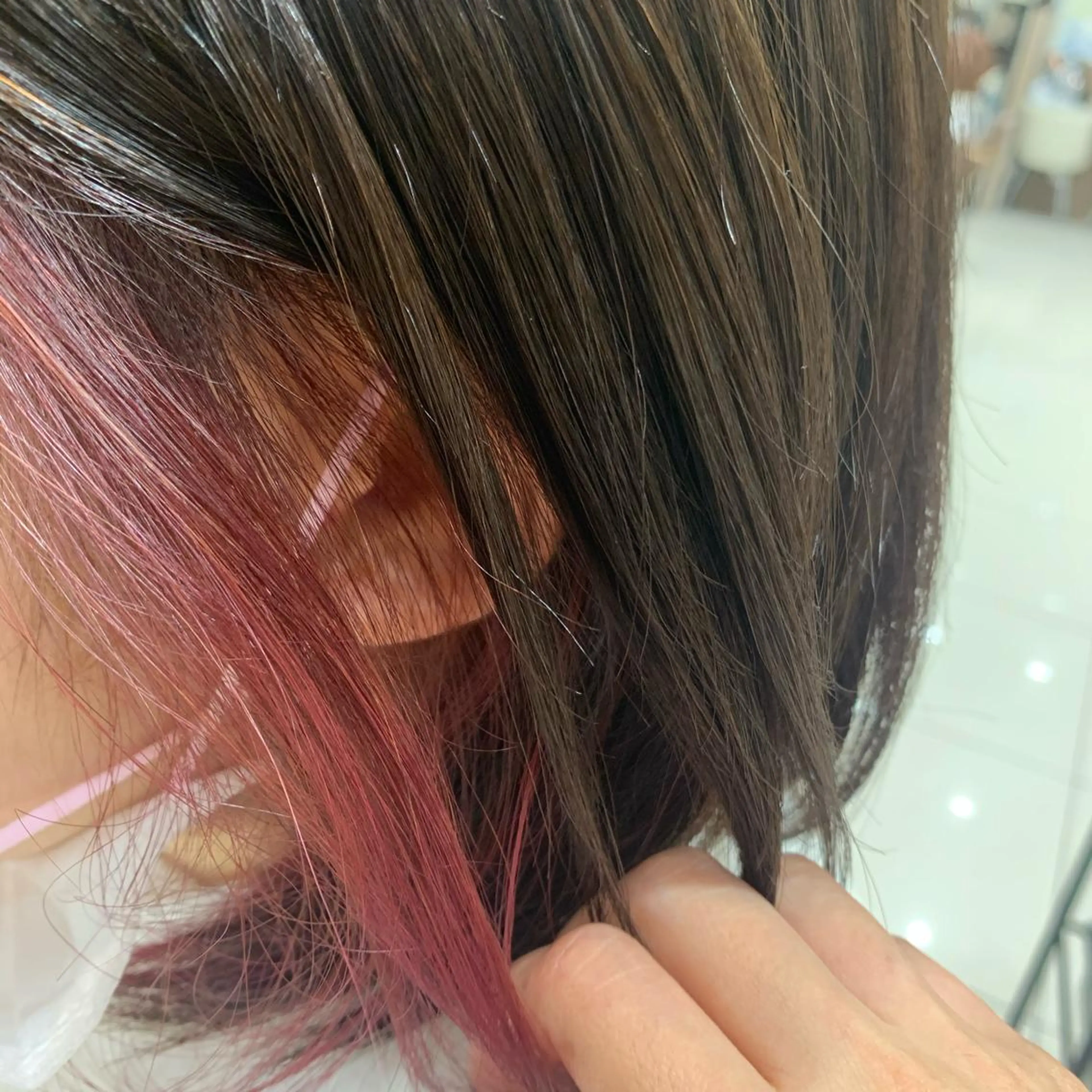 ミディアム カラー 美髪×縮毛矯正 水上真由美😘のヘアスタイル