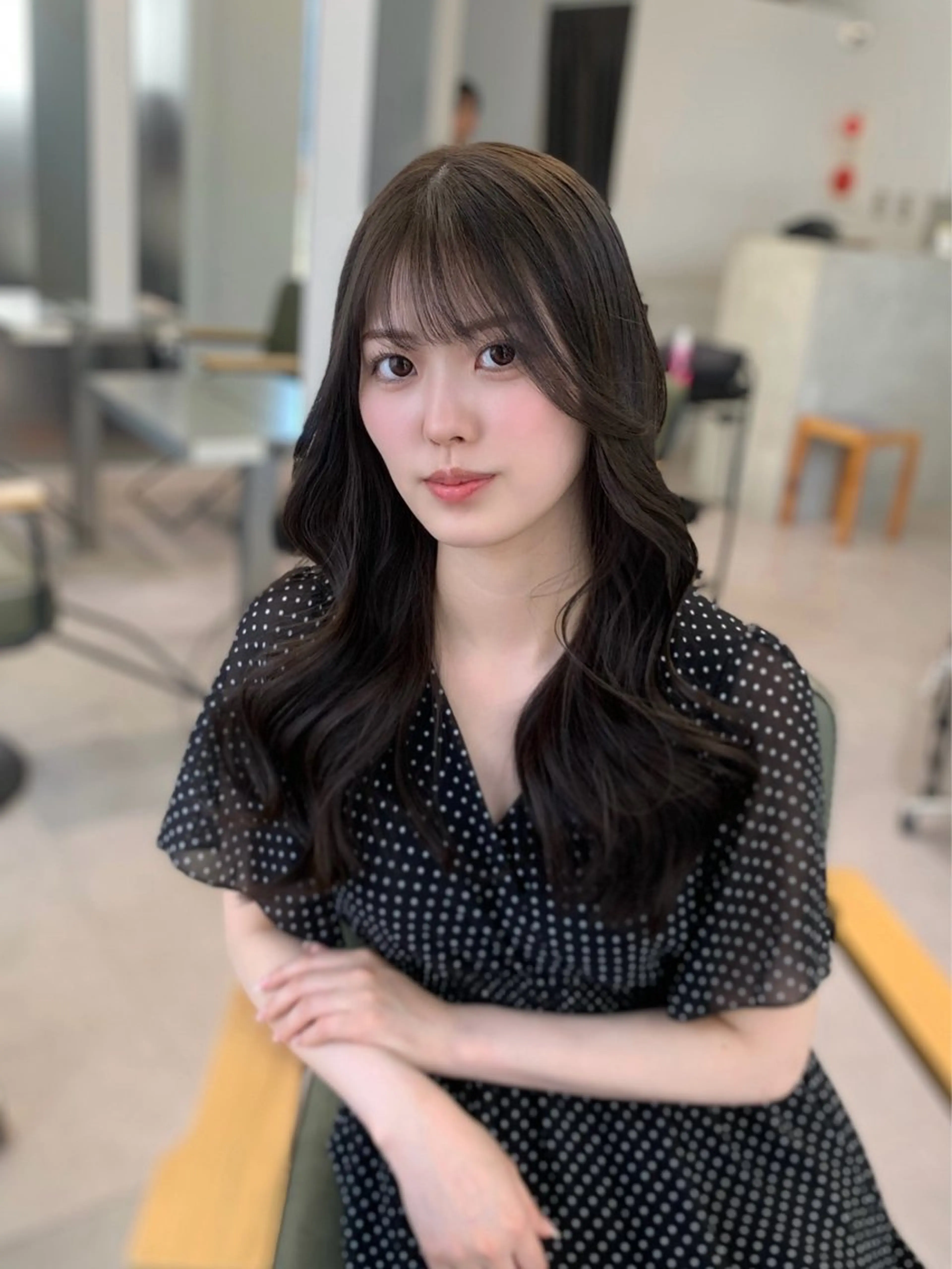 ロング shes茶屋町アリサ 🎀顔周り×韓国風のヘアスタイル