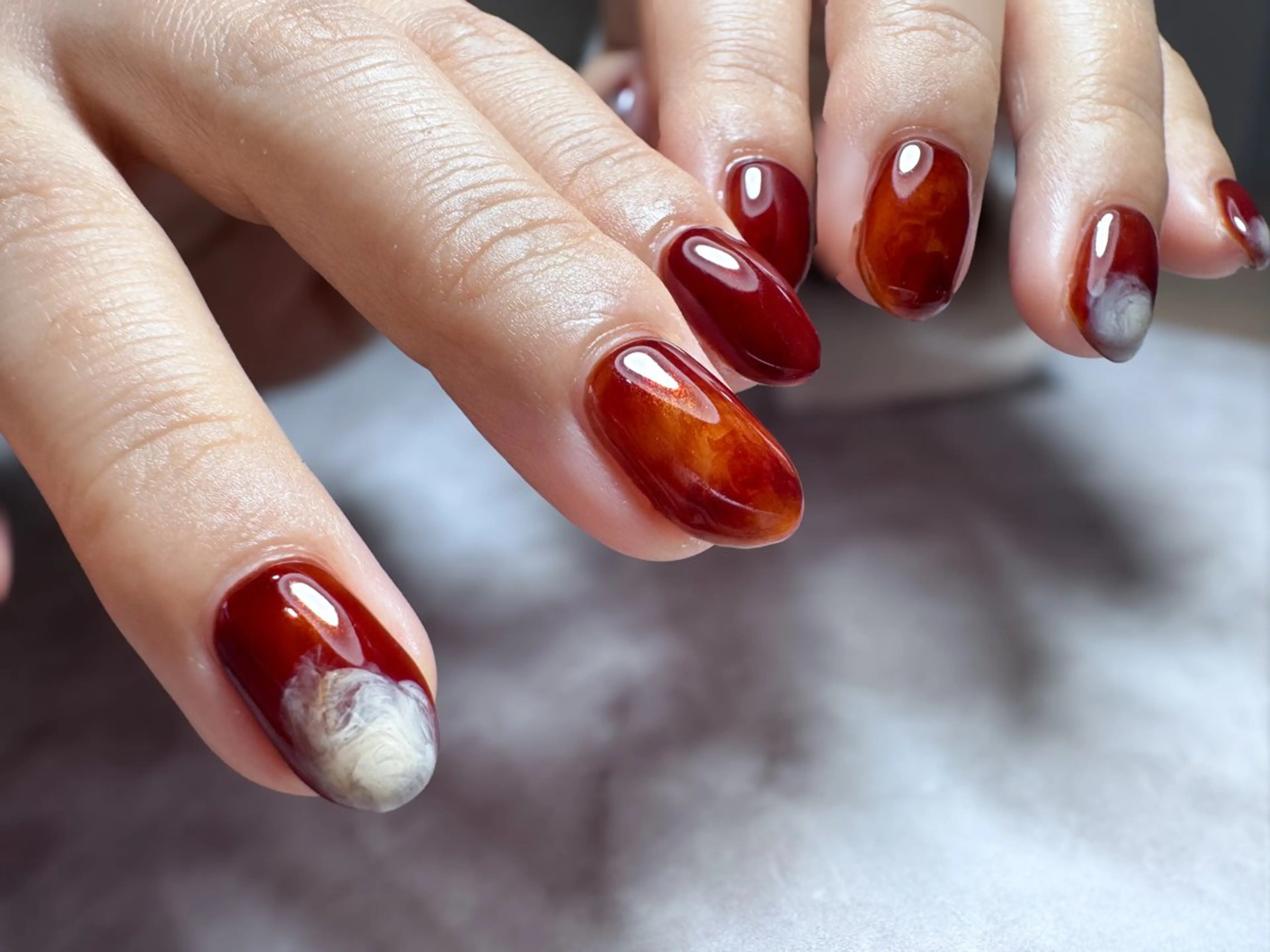 ネイル ジェルネイル ミラーネイル ニュアンスネイル パラジェル Nu:茅ヶ崎所属・Nu: ヌーのネイルデザイン