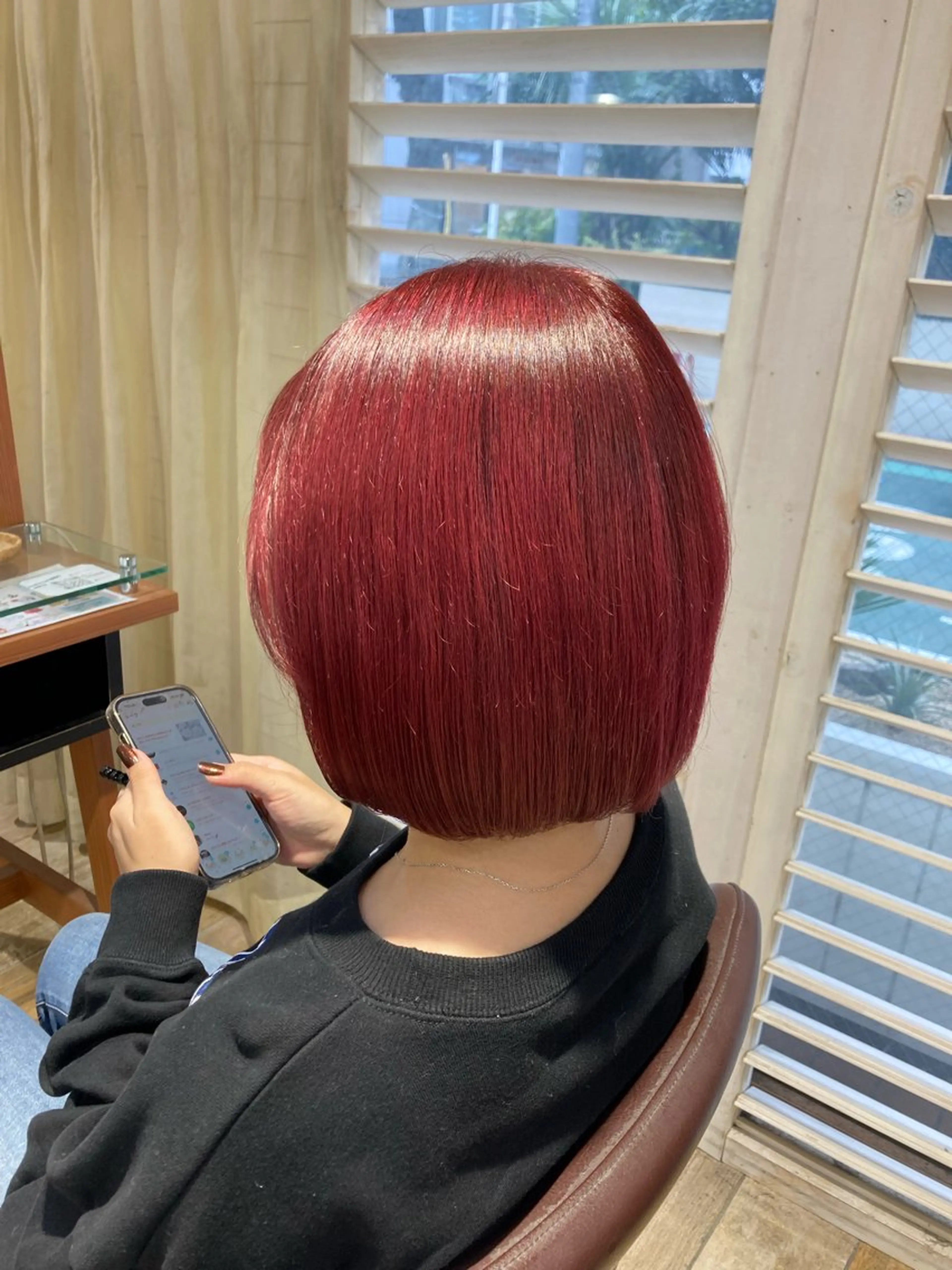 ミディアム カラー レッドカラー ショートカット 💎ゆうき💎のヘアスタイル
