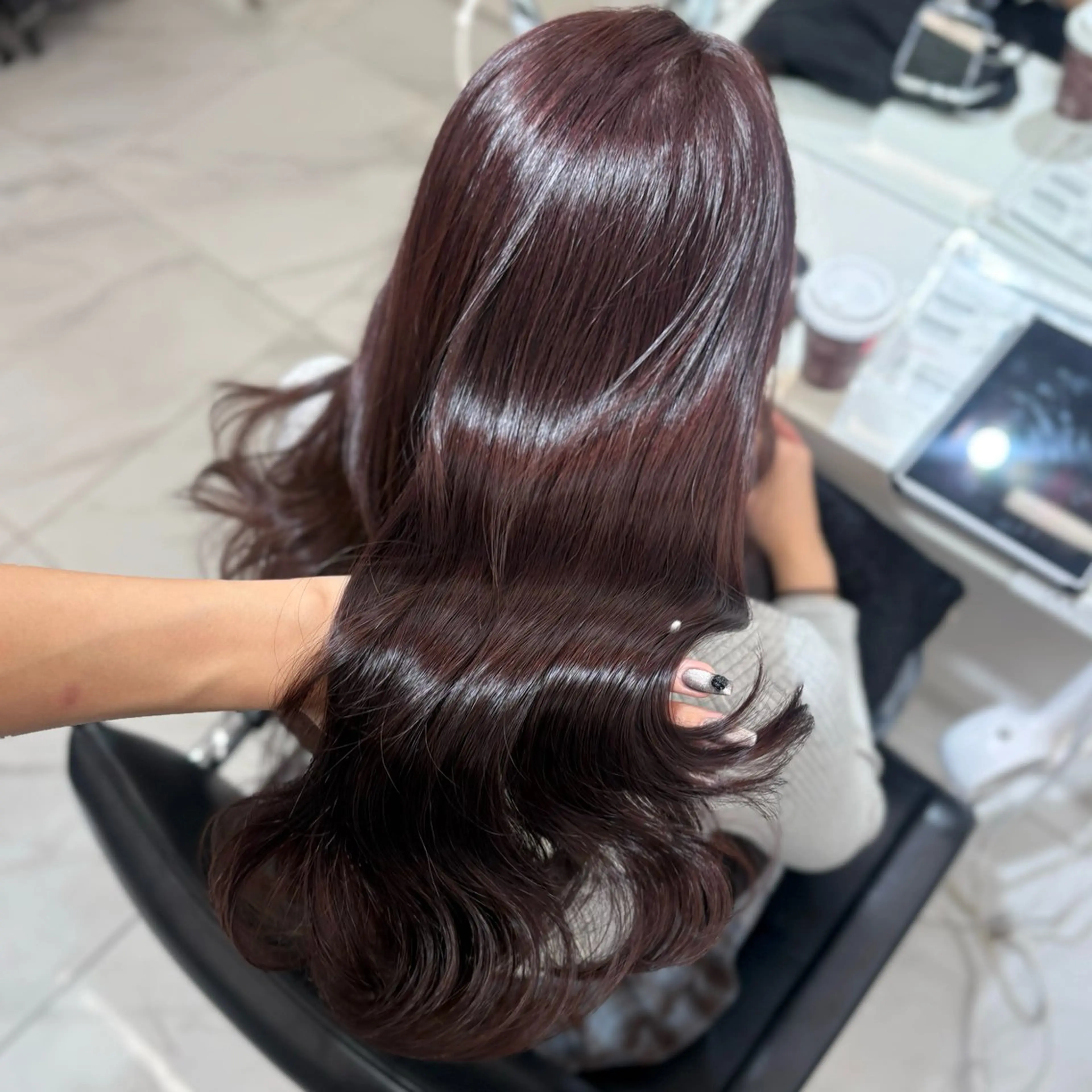 セミロング カラー ブリーチ ダブルカラー ブリーチなしカラー トリートメント 上品モテ韓国ヘア 🩶渋谷/aoiのヘアスタイル