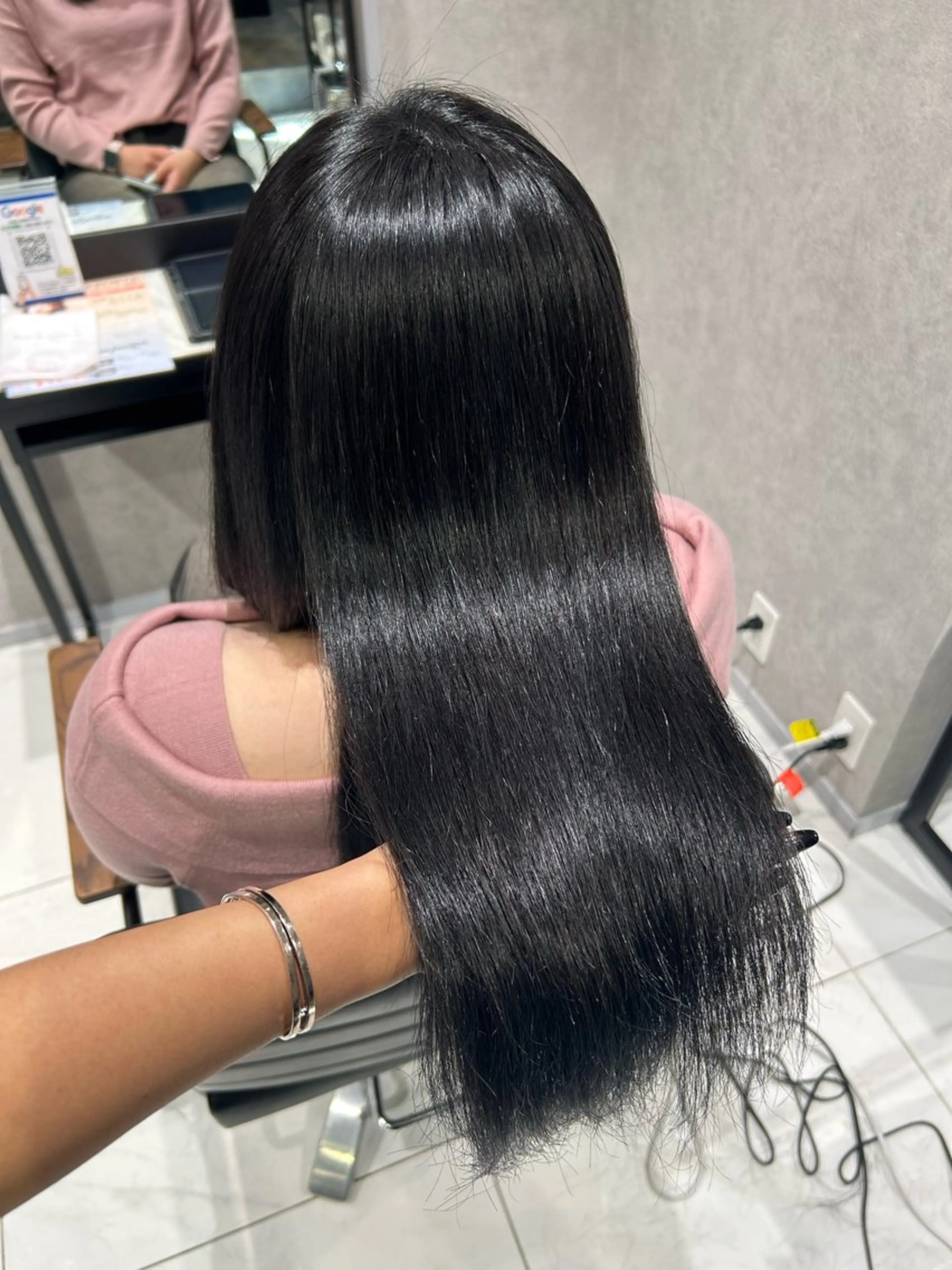 カラー 黒髪 ブルーカラー ブルーブラック ヘアカラー トリートメント 透明感カラー🩵 束感まつげ🪼海月のヘアスタイル