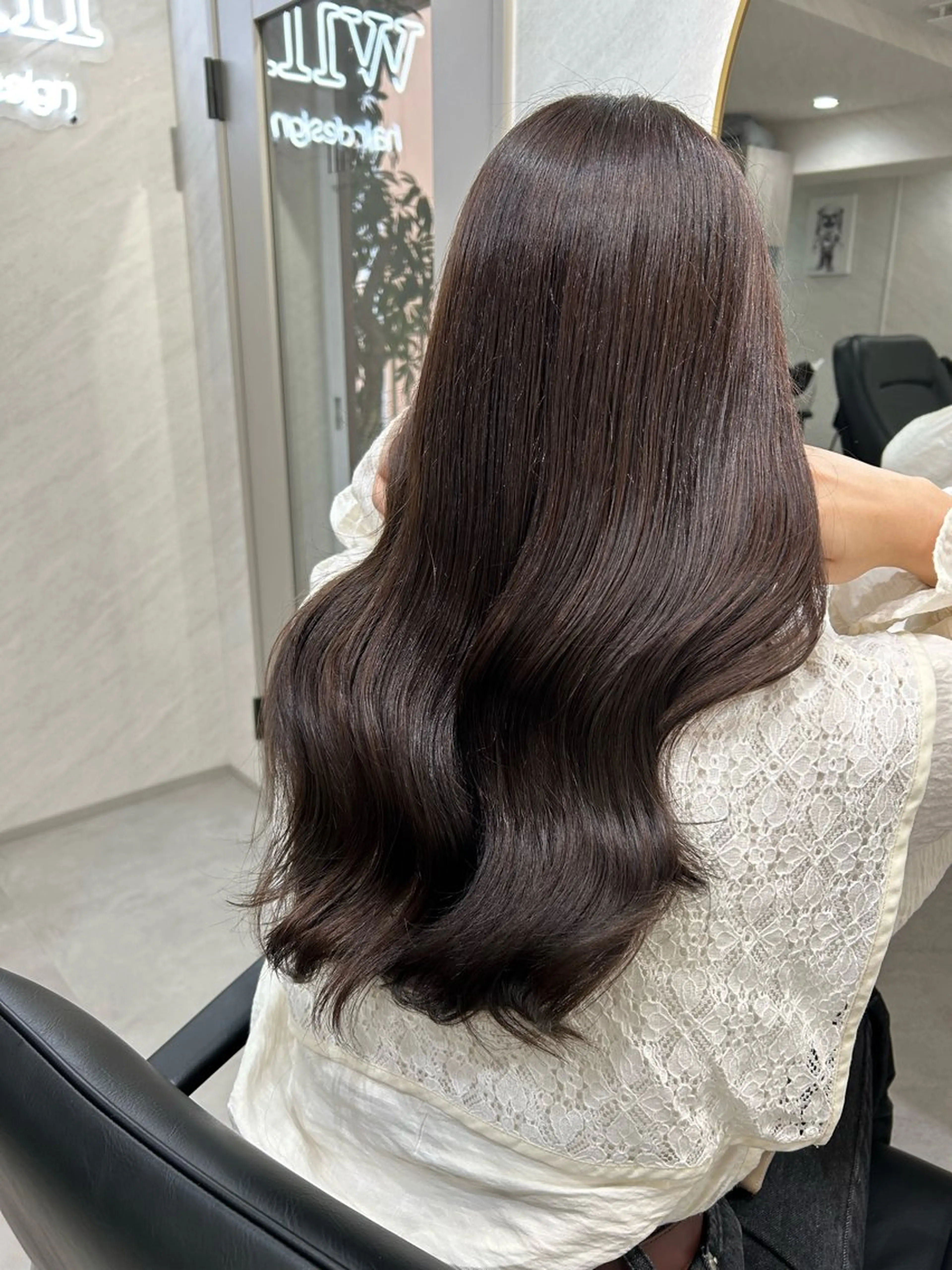 ロング カラー カット ヘアカラー トリートメント 髪質改善will hairdesignのヘアスタイル