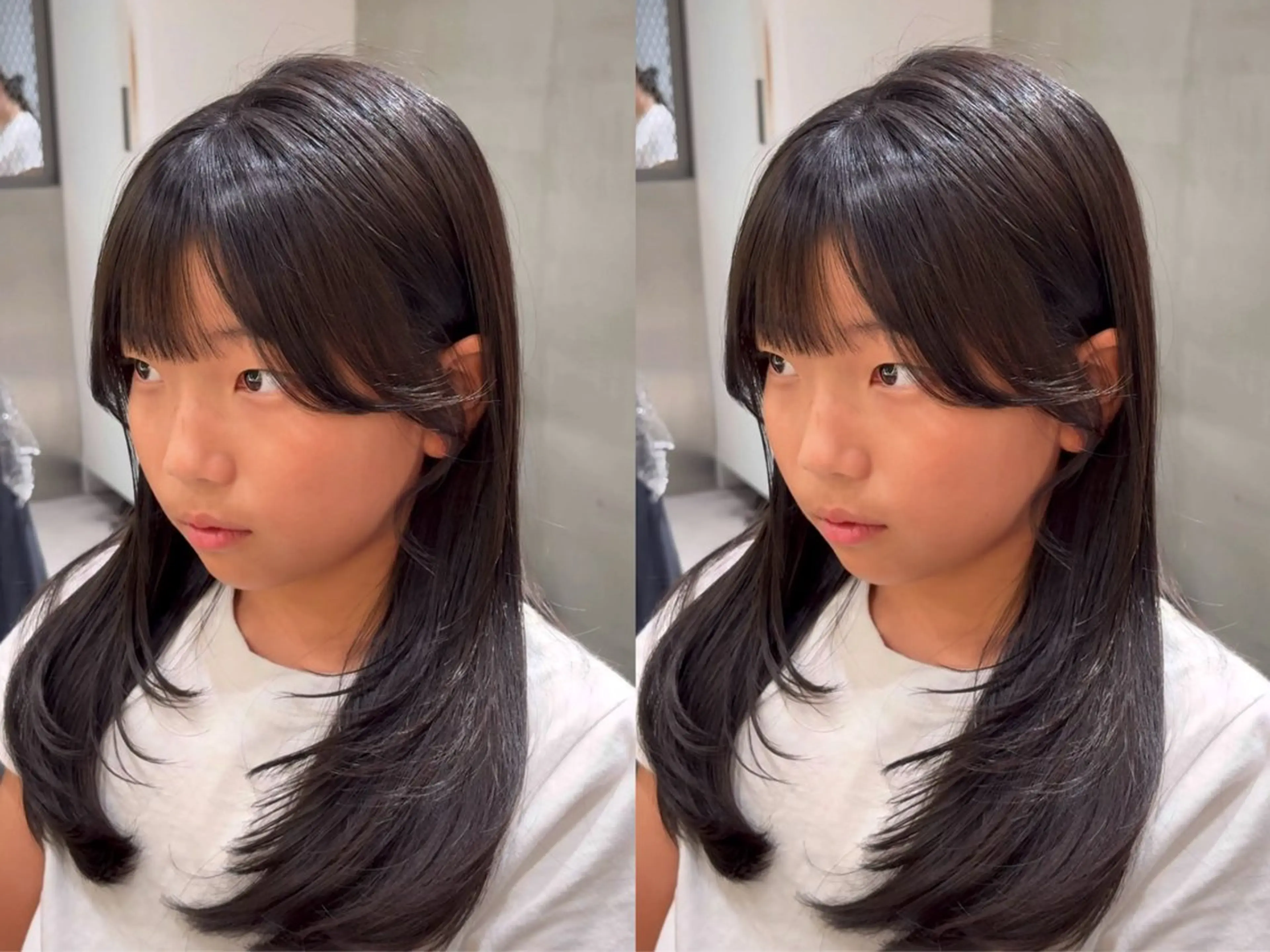 セミロング カット ヘアカラー トリートメント 韓国🇰🇷レイヤー 透明感/秀瑛🩶のヘアスタイル