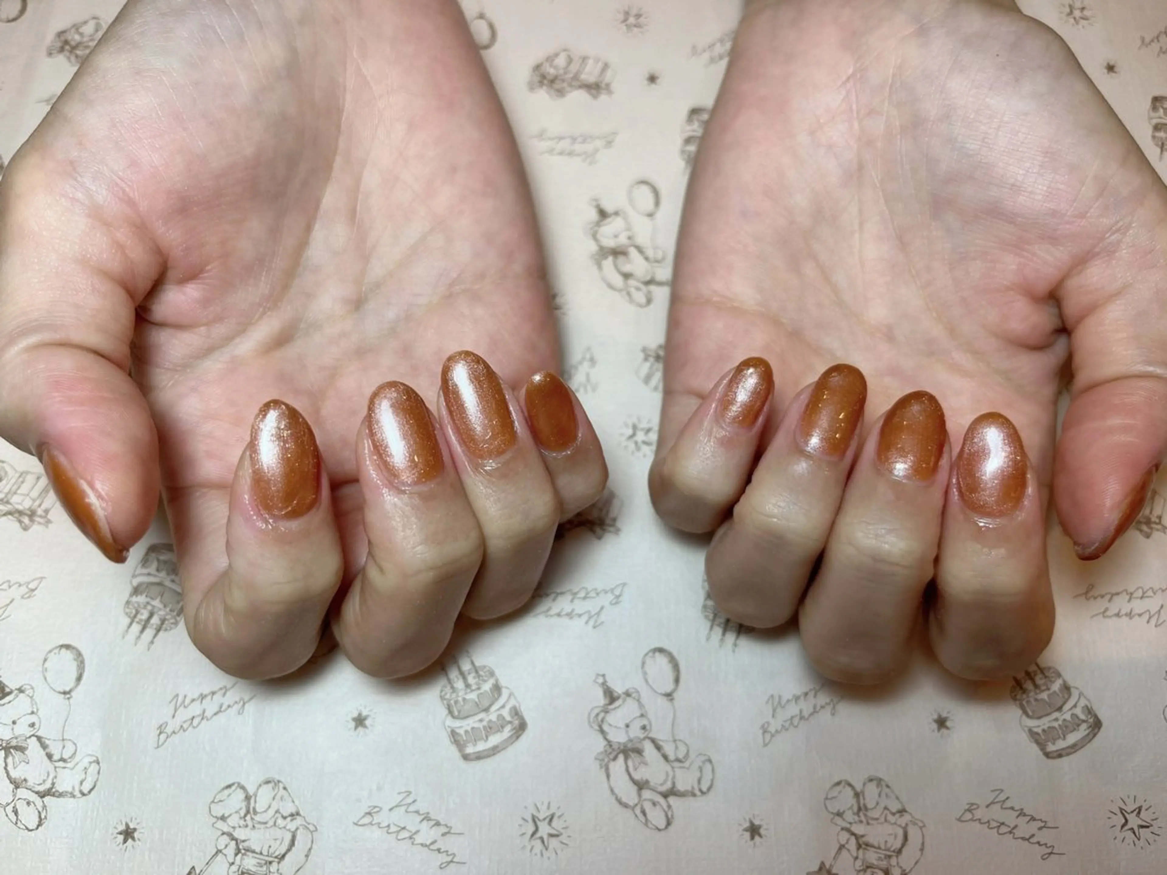 ネイル ブラウン ラメ(グリッター) ハンドネイル arce amiのネイルデザイン