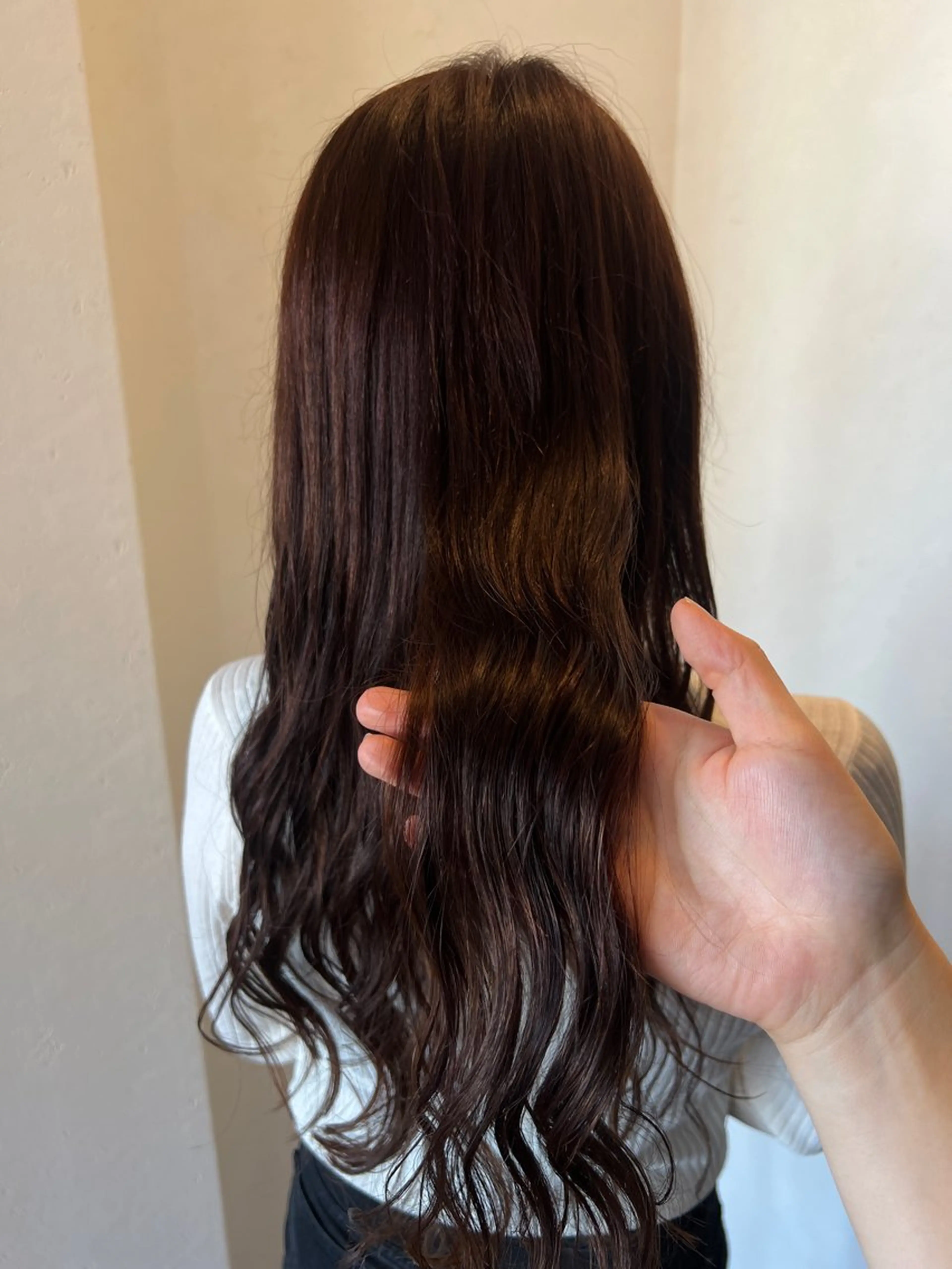 ロング カラー ブラウンカラー オレンジ オレンジブラウン カット ヘアカラー トリートメント レディース特化 ナチュラル☘︎︎芹七のヘアスタイル