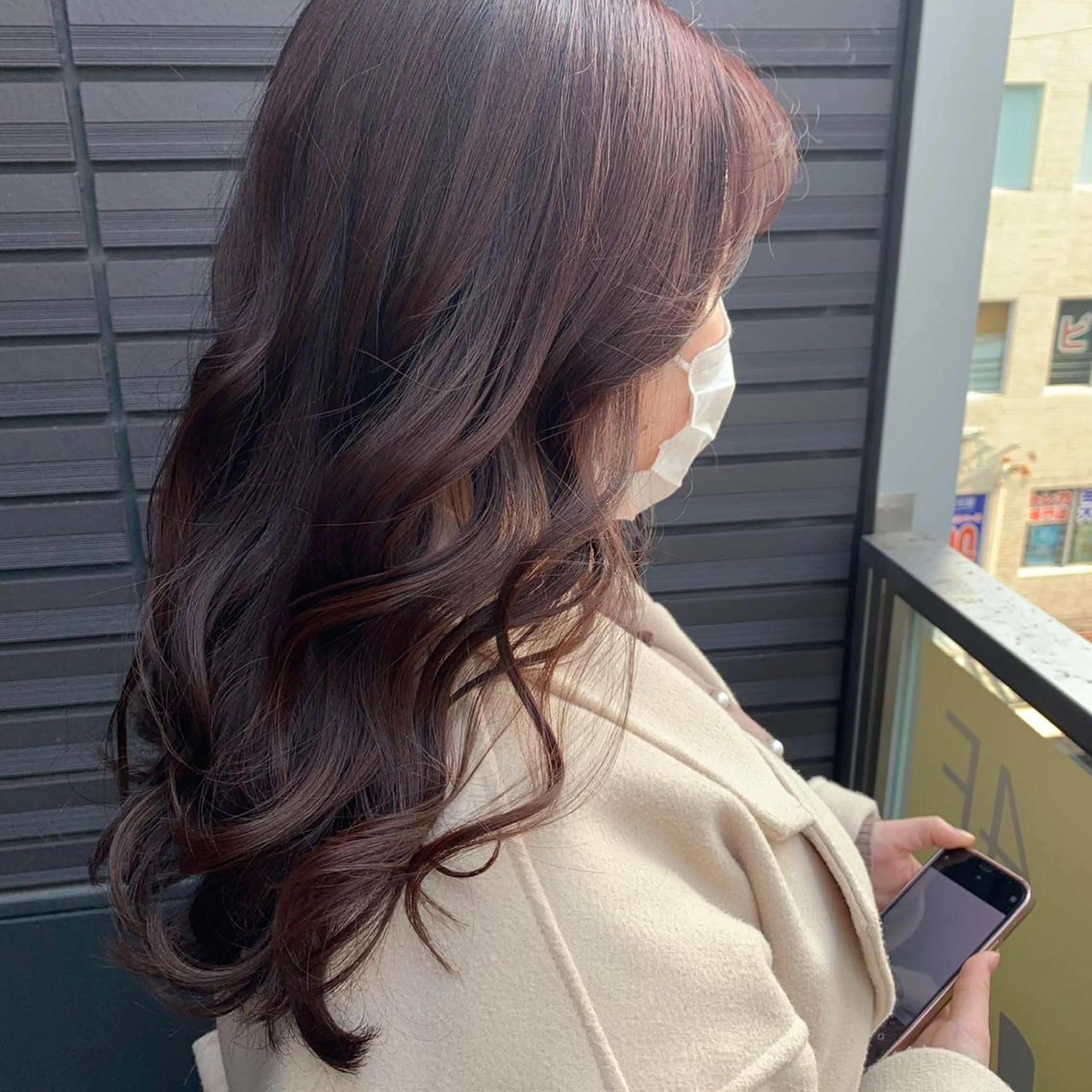 セミロング ピンクブラウン 🤎タケオカ サキ🤎のヘアスタイル