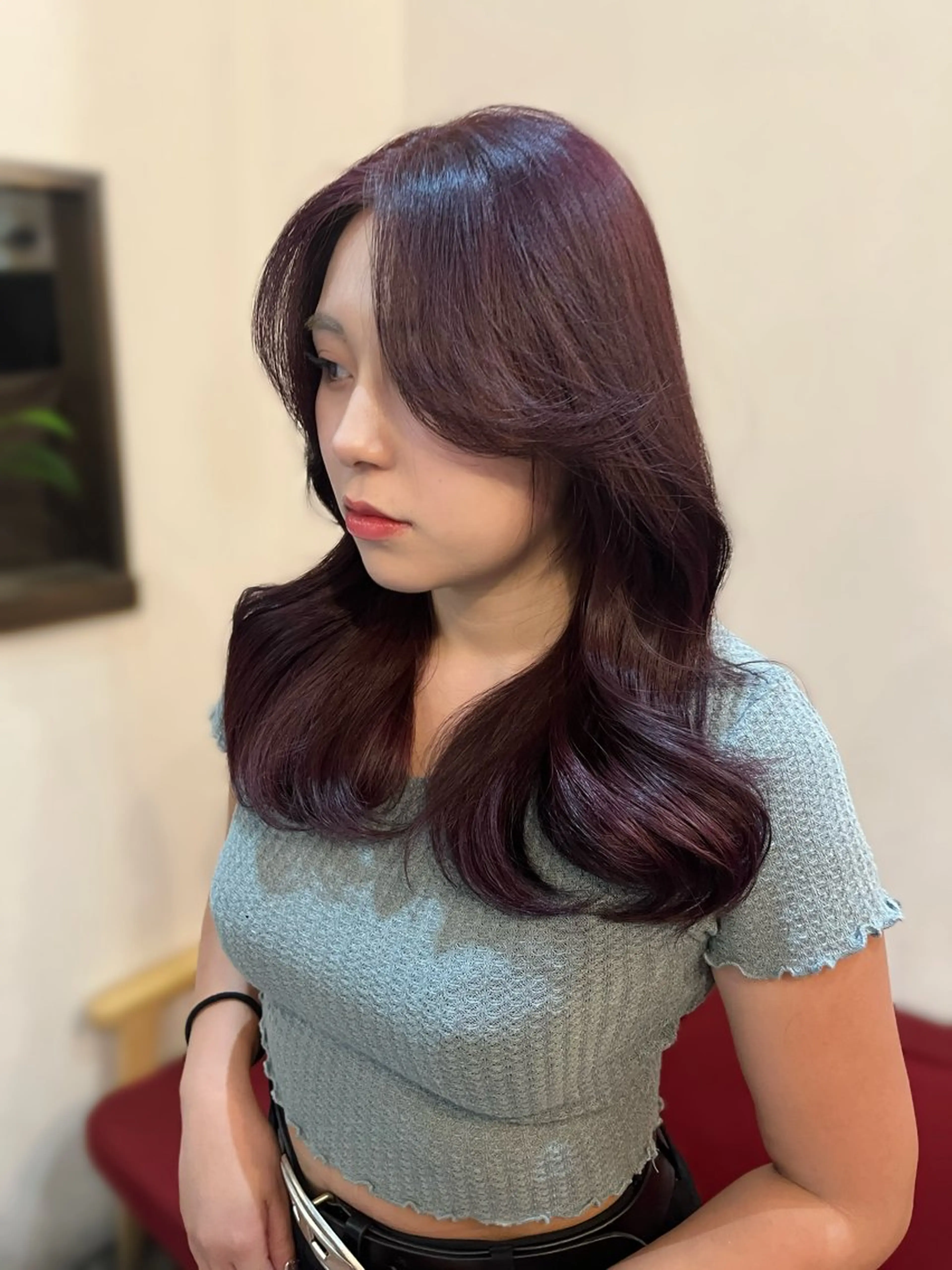 カラー ヘアアレンジ レッドカラー カット 似合わせ顔まわり カット🤍森尾真由美のヘアスタイル