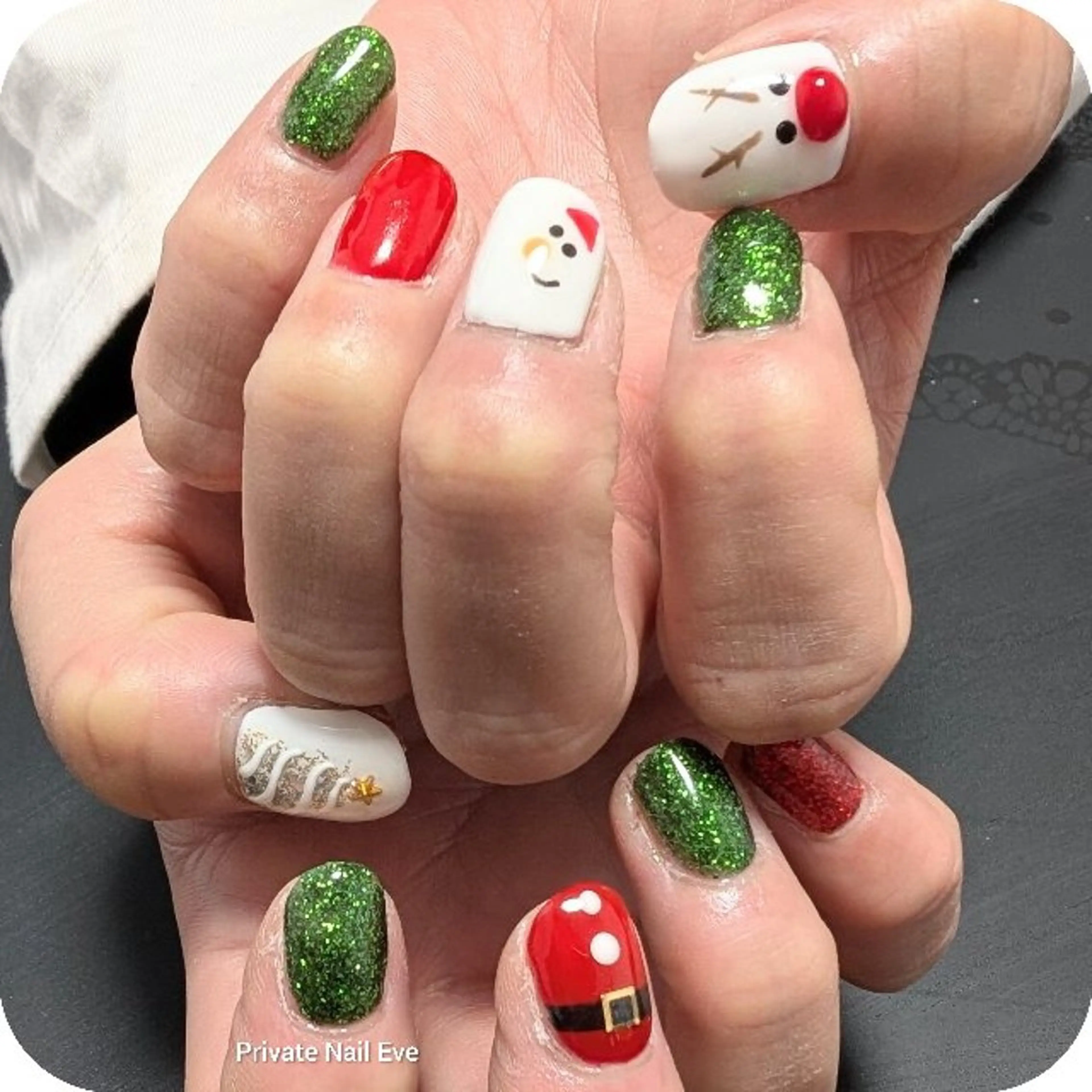 ネイル アートネイル 持ち込み 冬ネイル クリスマス ハンドネイル ネイル junkoのネイルデザイン