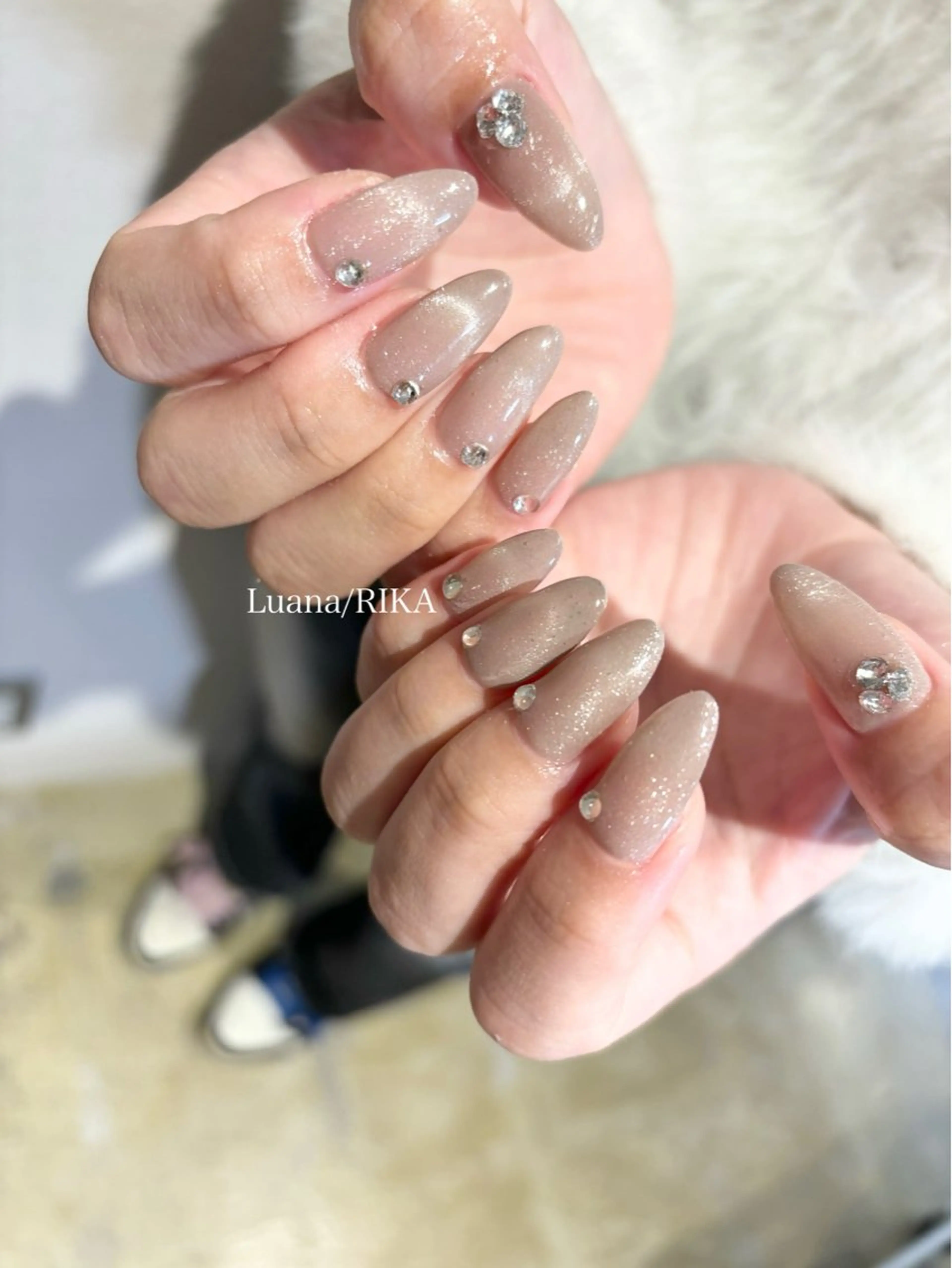 ネイル フレンチネイル マグネットネイル マグネットフレンチ ハンドネイル Nail Salon Luana Rikaのネイルデザイン