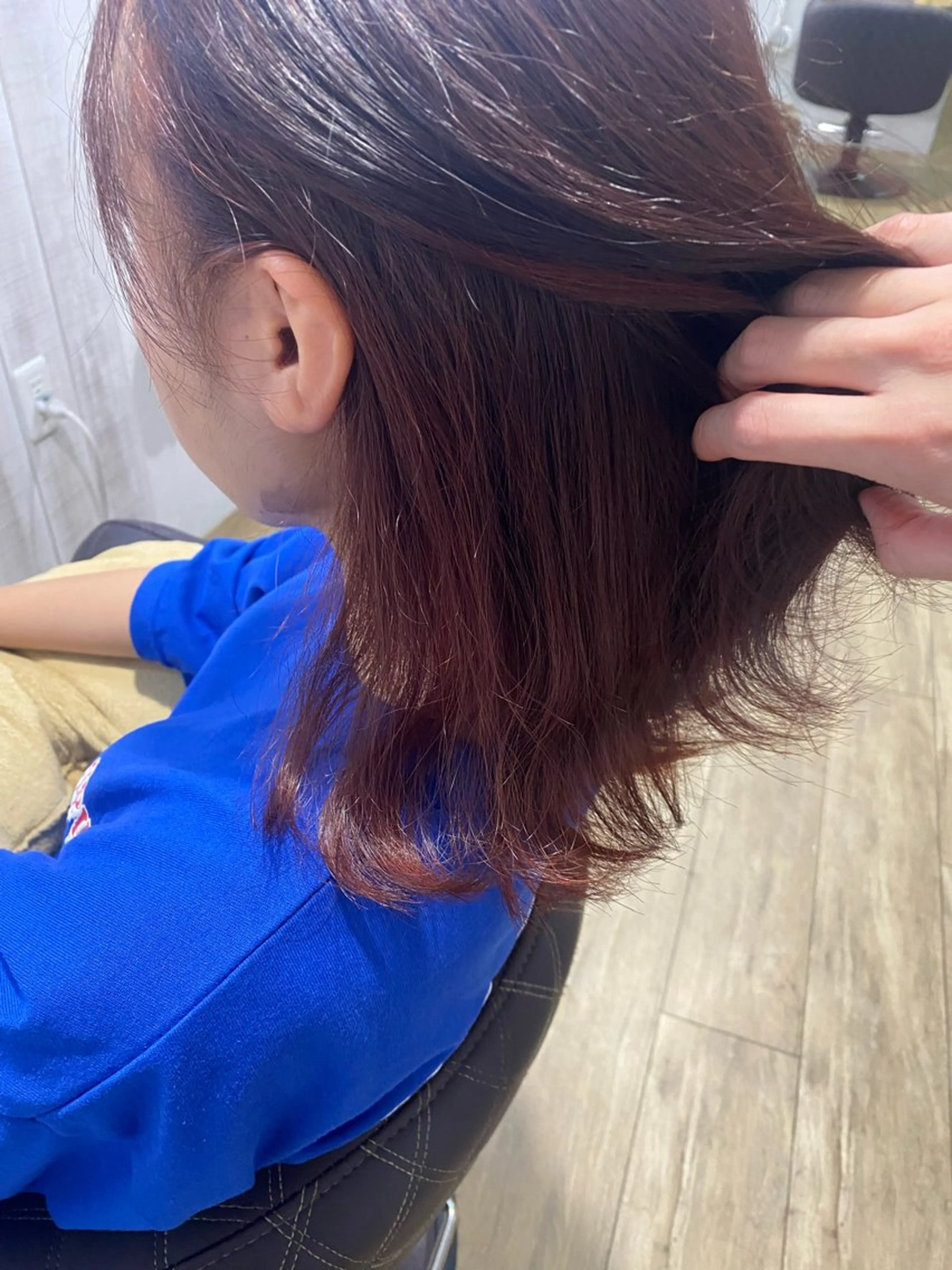 ミディアム カラー オレンジ CIEN lime所属・松下 育未のヘアスタイル