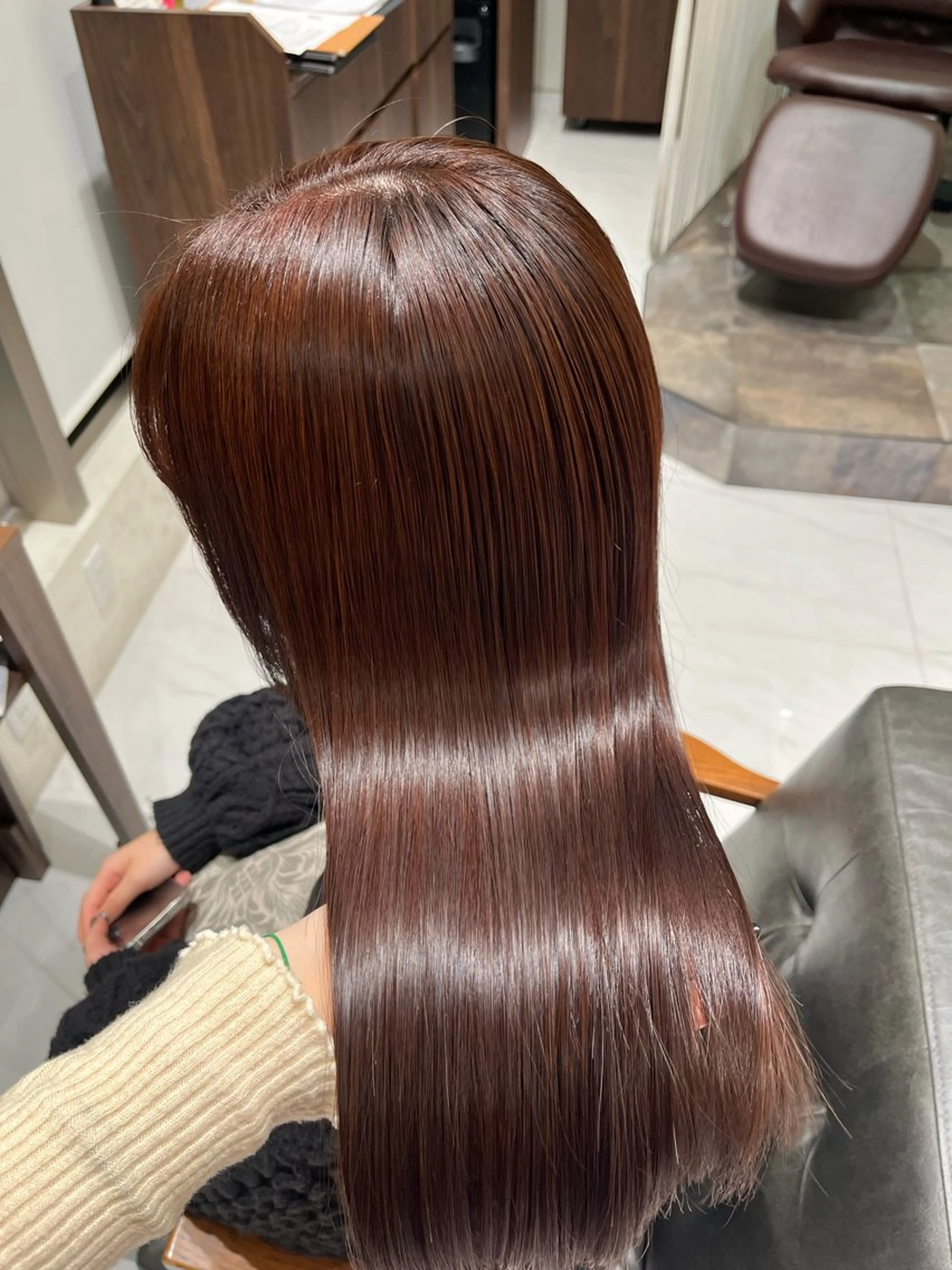 ロング オレンジブラウン 🩶透明感カラー/ うる艶/nanakoのヘアスタイル