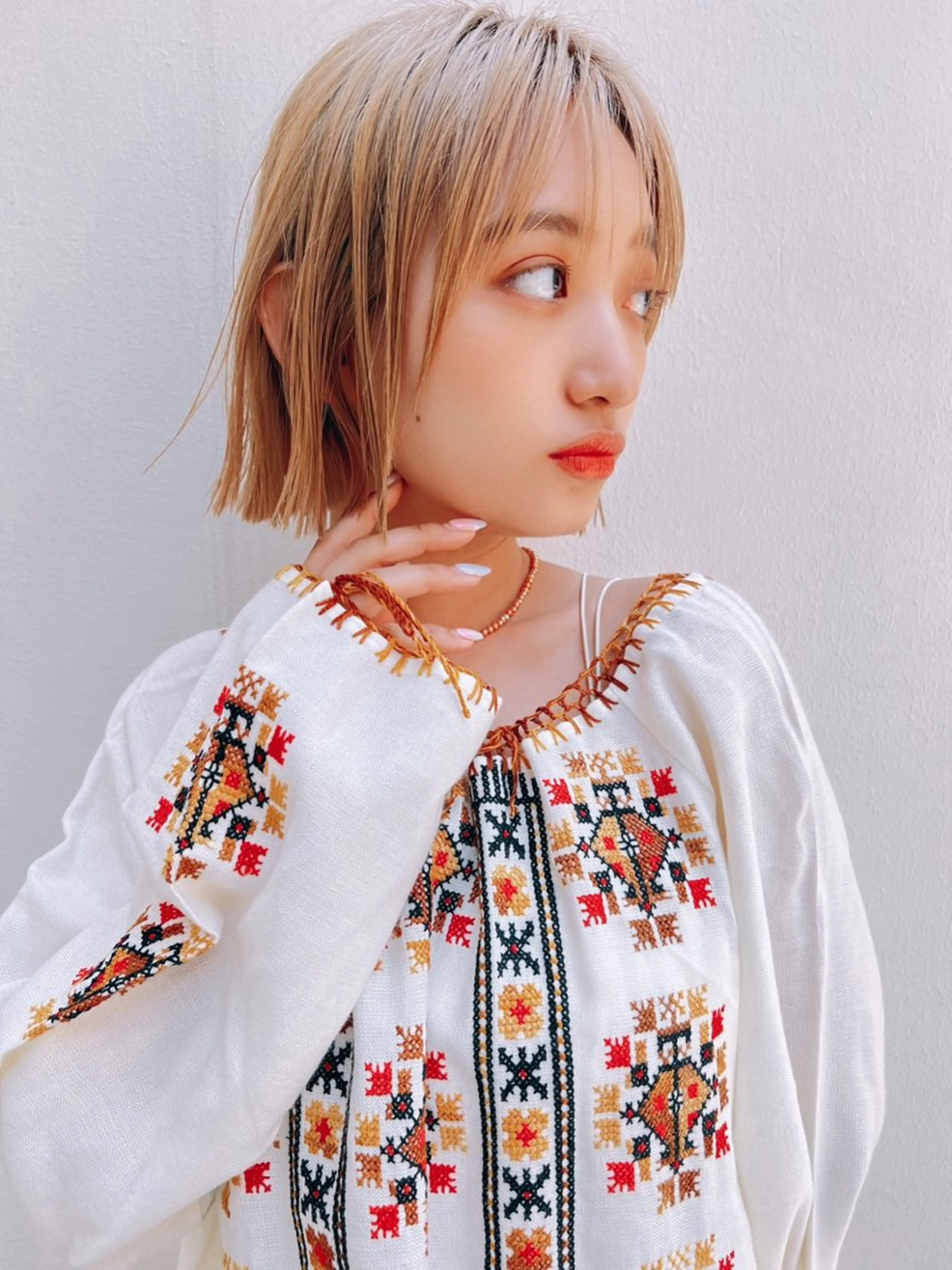 ミディアム カラー パーマ ヘアアレンジ ヘアカラー トリートメント ボブ特化/くびれボブ /艶カラー☘️喜美花のヘアスタイル