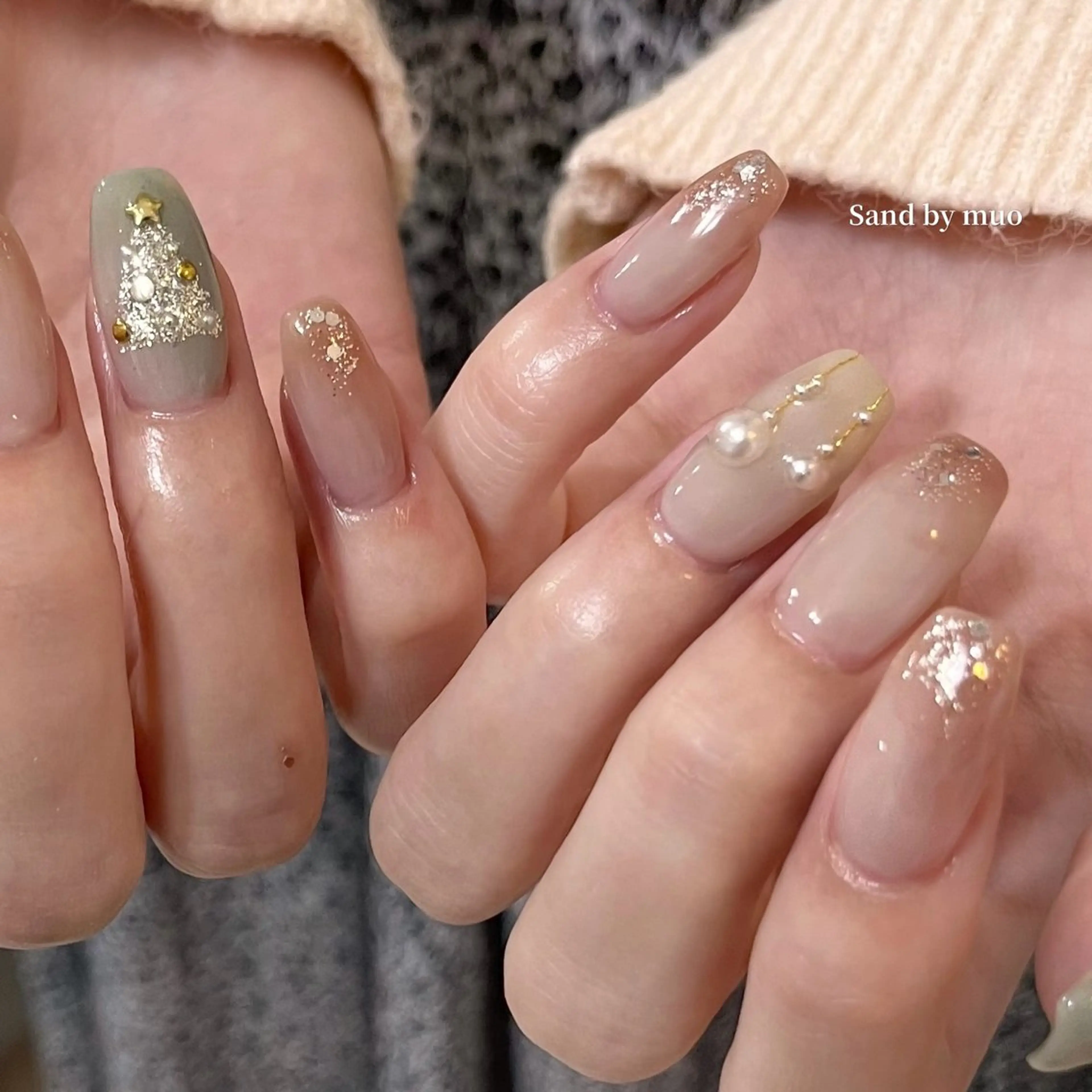 ネイル 冬ネイル クリスマス Sand by muoのネイルデザイン