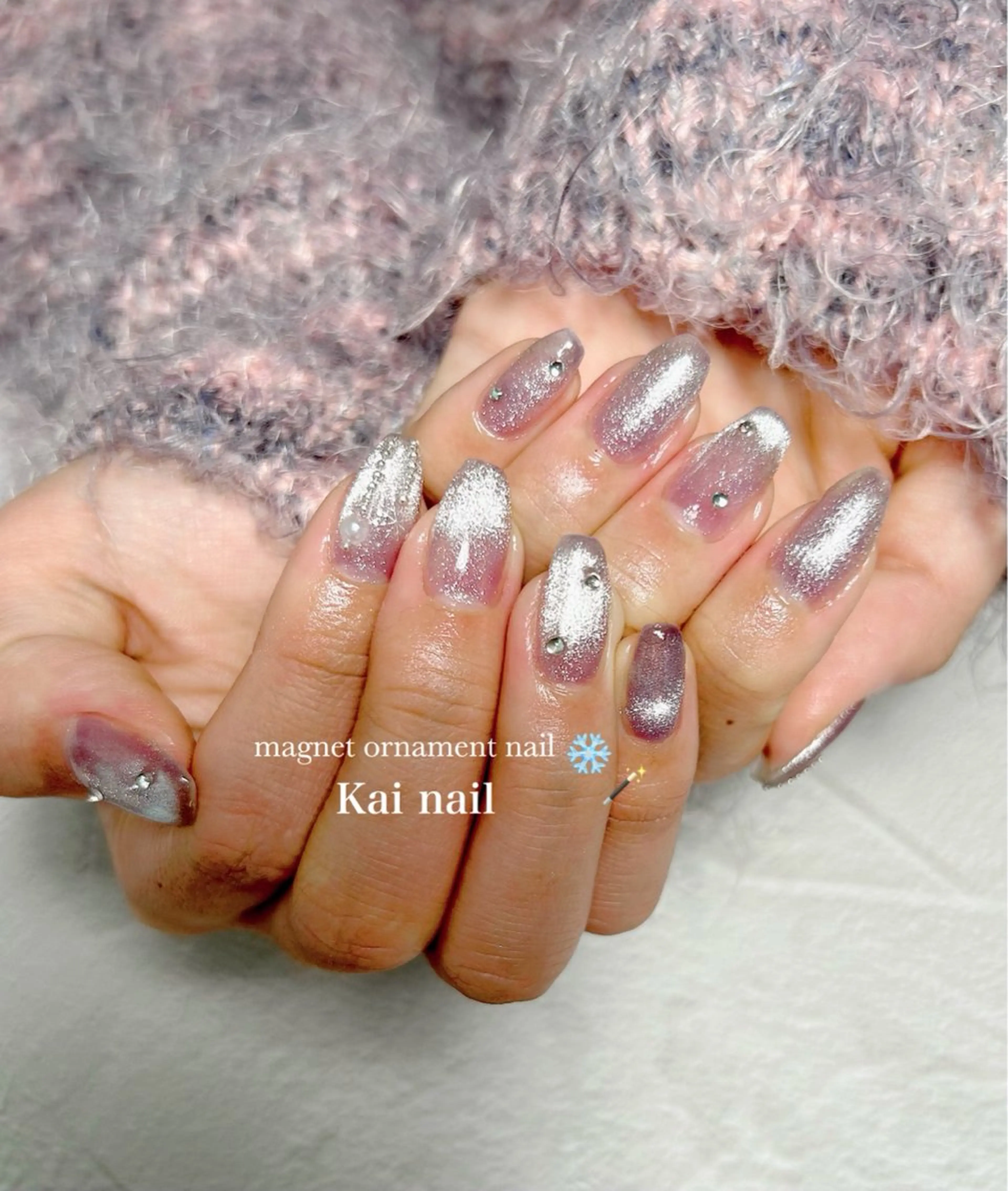 ネイル オーロラネイル ガーリー グラデーション キラキラネイル 韓国ネイル ハンドネイル Kai  nail Mayukoのネイルデザイン
