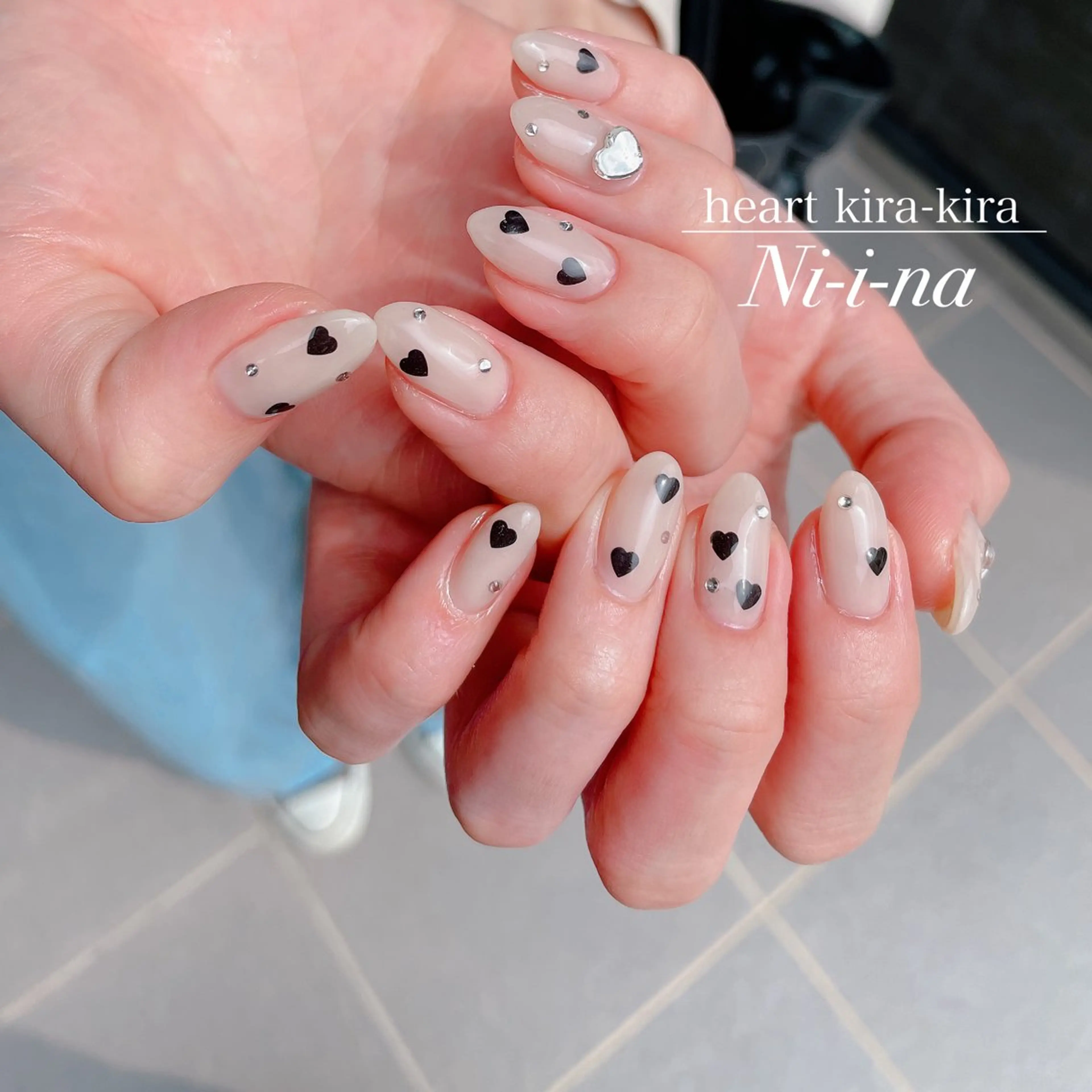 ネイル ハート ハンドネイル nail salon Ni-i-naのネイルデザイン