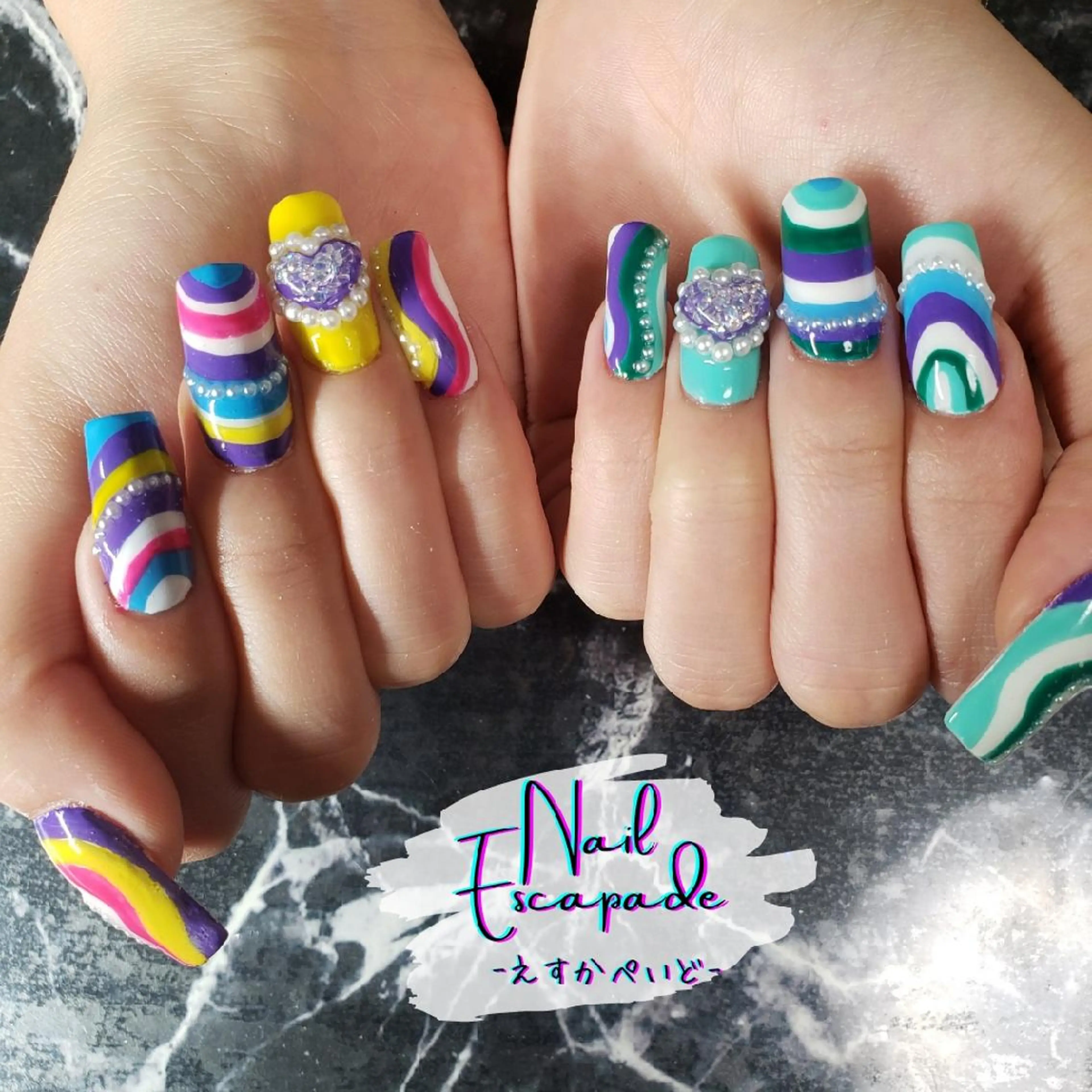 セミロング ネイル ハンドネイル クロキ 。のネイルデザイン