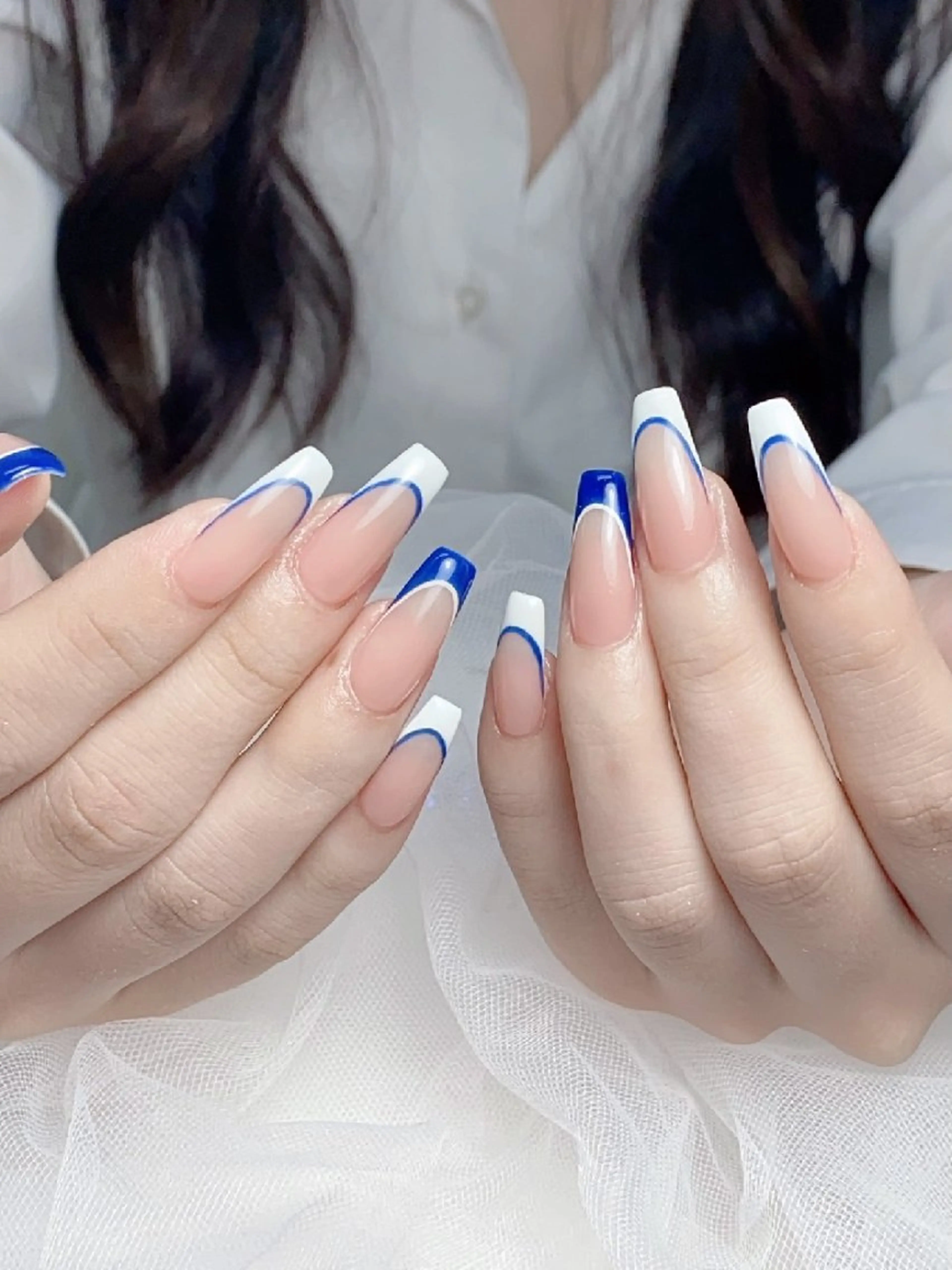 [ハンド]フレンチ♥クリアベースの写真