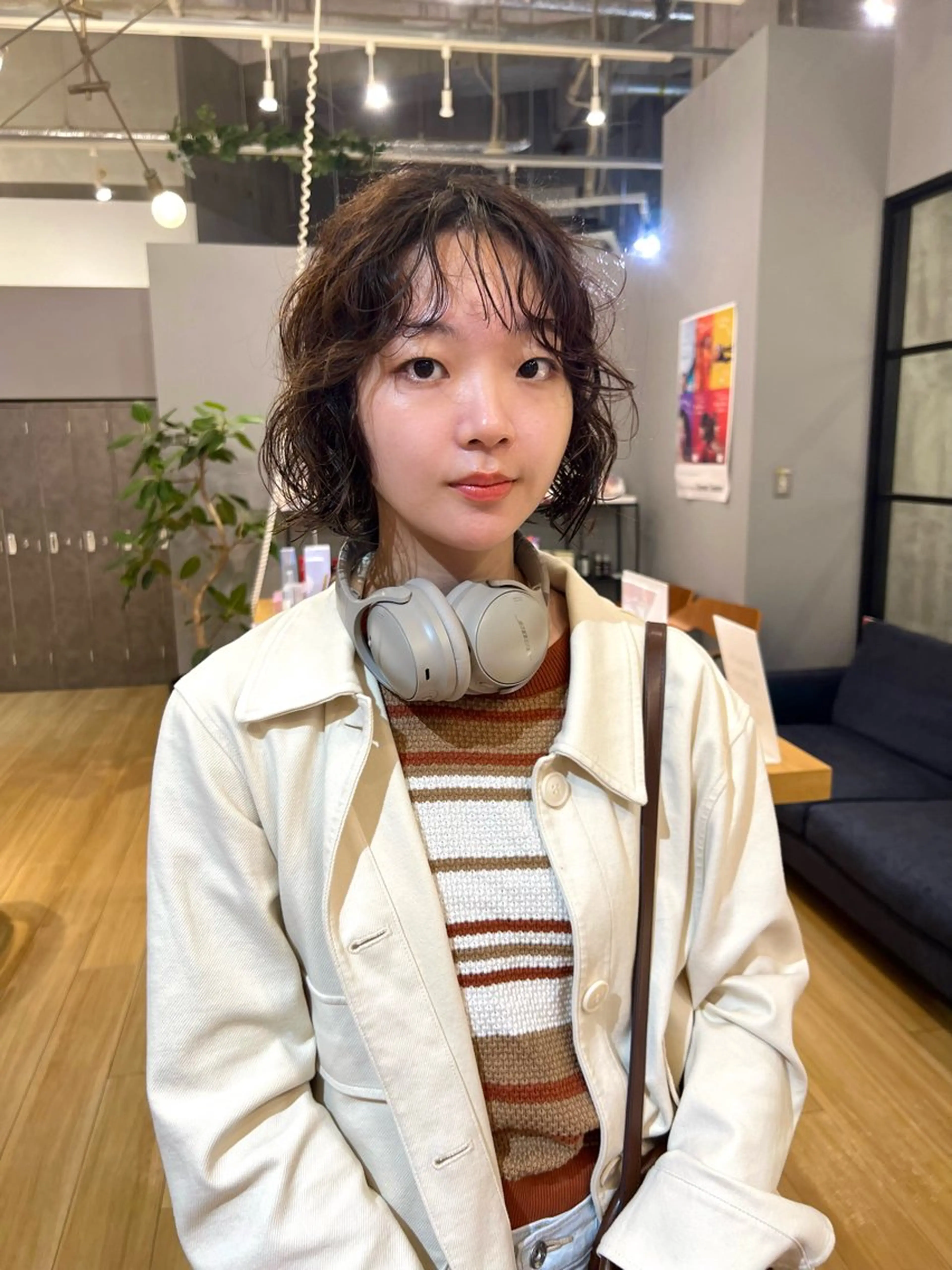 ショート ボブ カット パーマ 村中 仁人のヘアスタイル