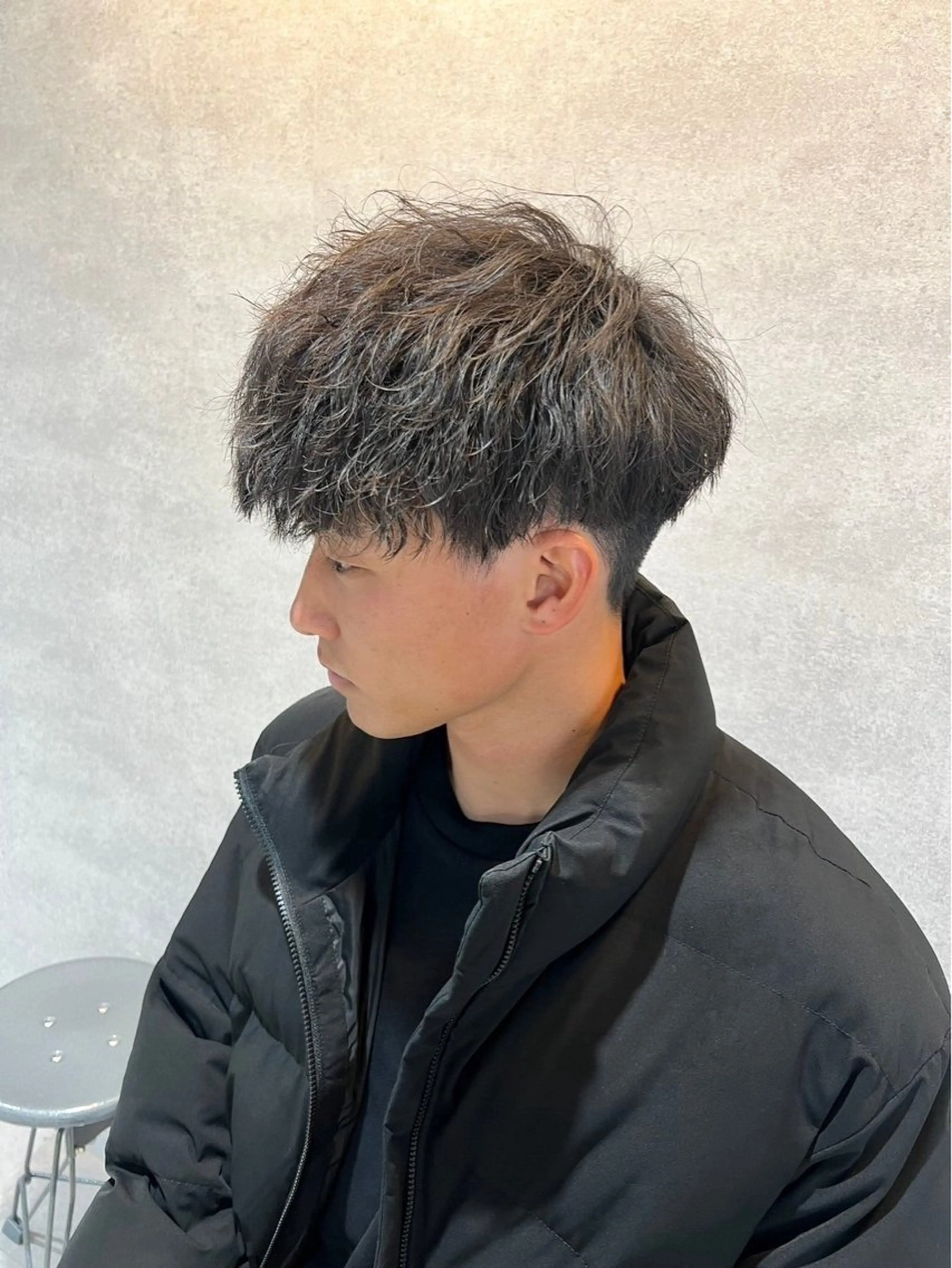 ショート パーマ メンズ *モデル募集🤍横浜 透明感カラー🫧のヘアスタイル