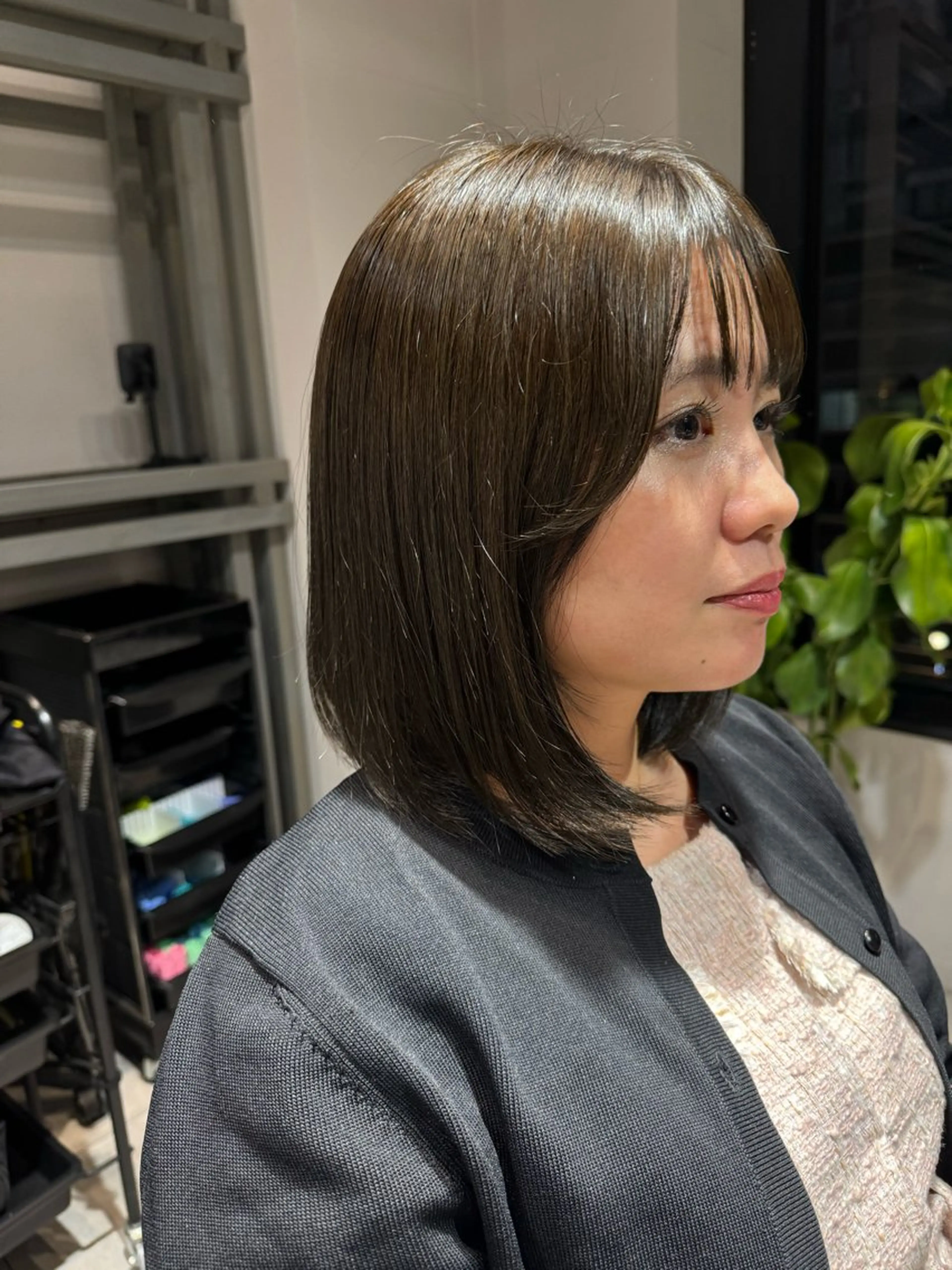 ミディアム カラー ボブ カット ヘアカラー トリートメント Dxxxx III所属・オシャレ女性目線の 大人メンズ❁⃘*.ﾟのヘアスタイル