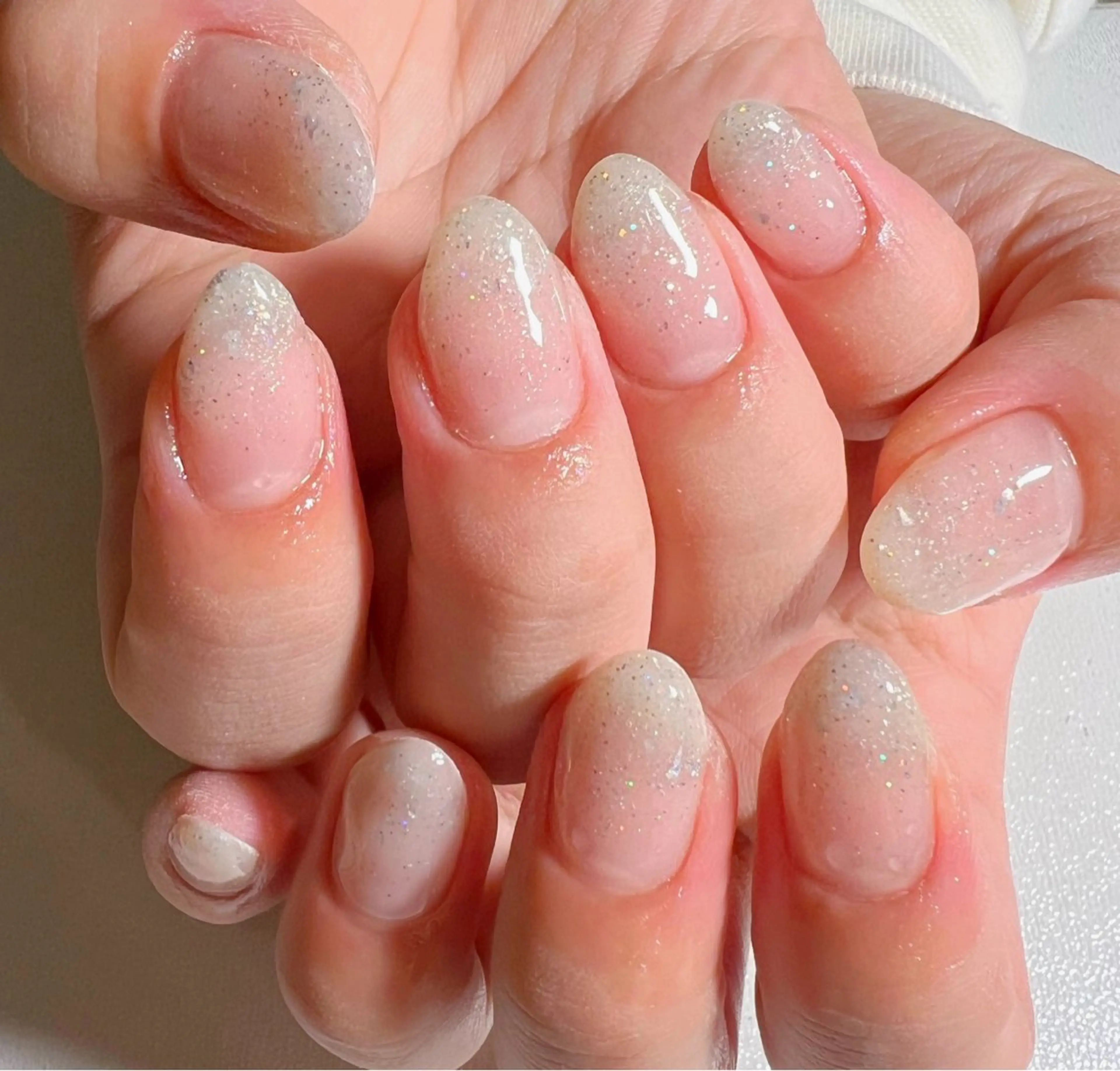 ネイル グラデーション ラメ(グリッター) ラメグラデーション シンプルネイル ハンドネイル private salon mieのネイルデザイン