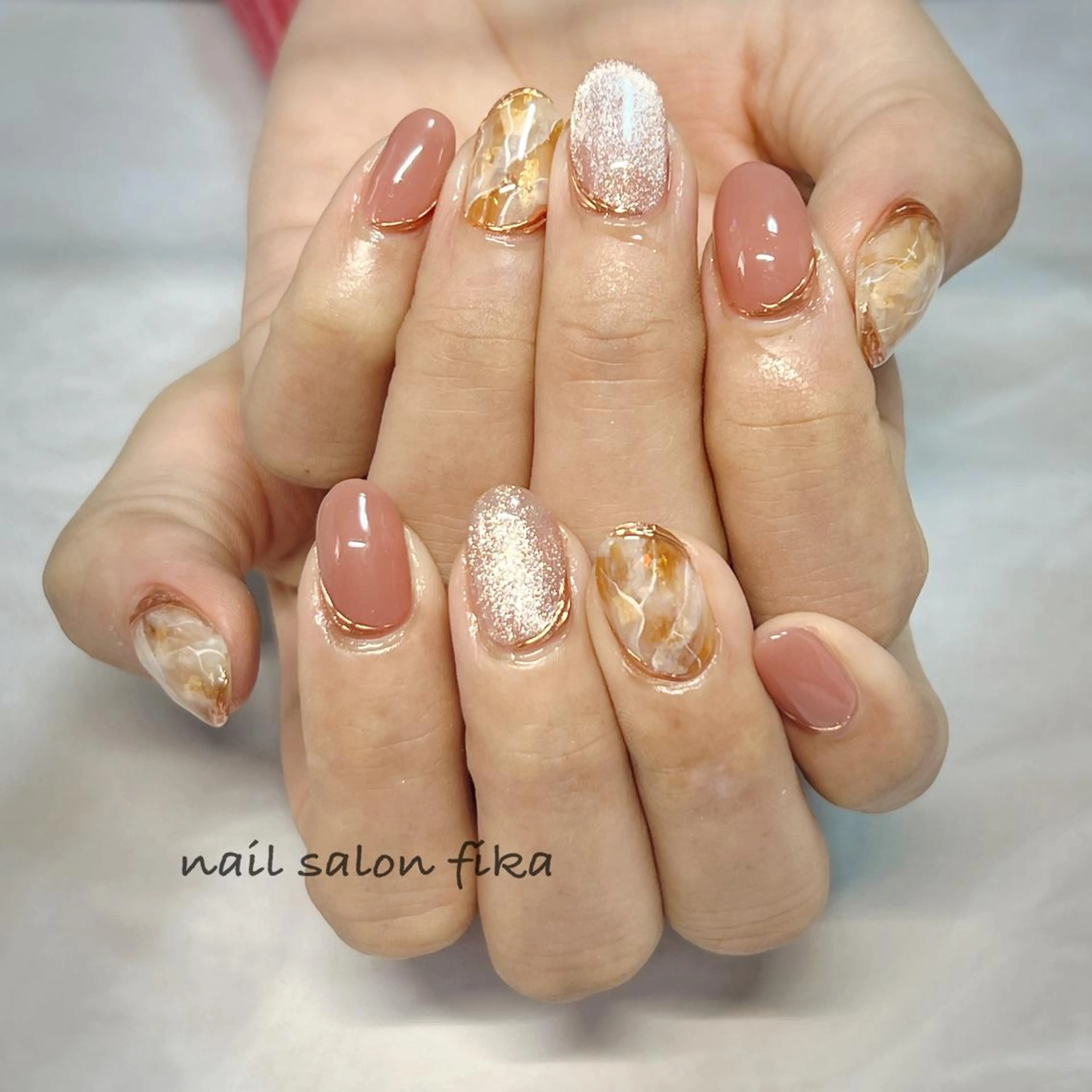 ネイル ピンク nail salon fikaのネイルデザイン