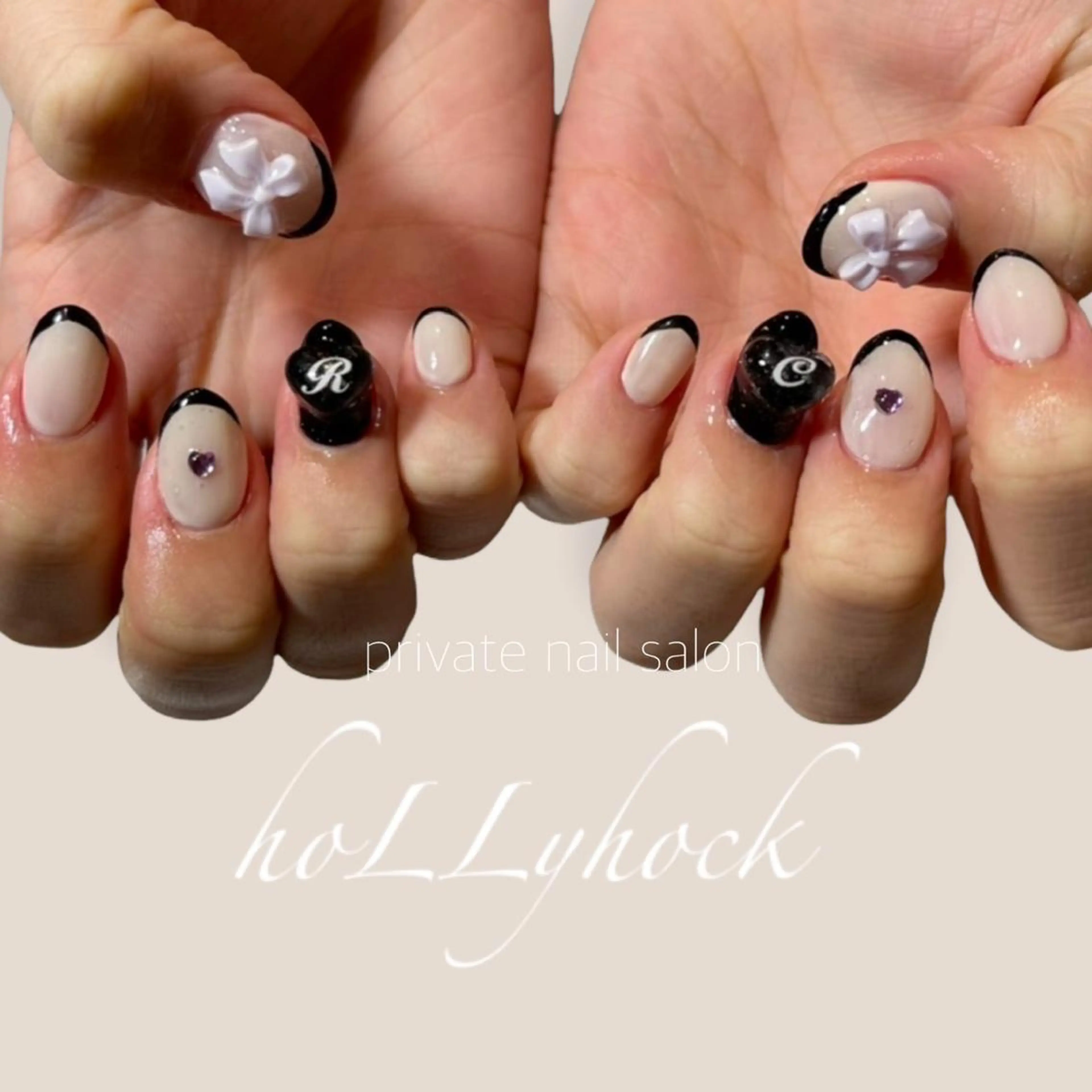 ネイル アートネイル フラッシュネイル マグネットネイル ニュアンスネイル ハンドネイル nail salon hoLLyhockのネイルデザイン