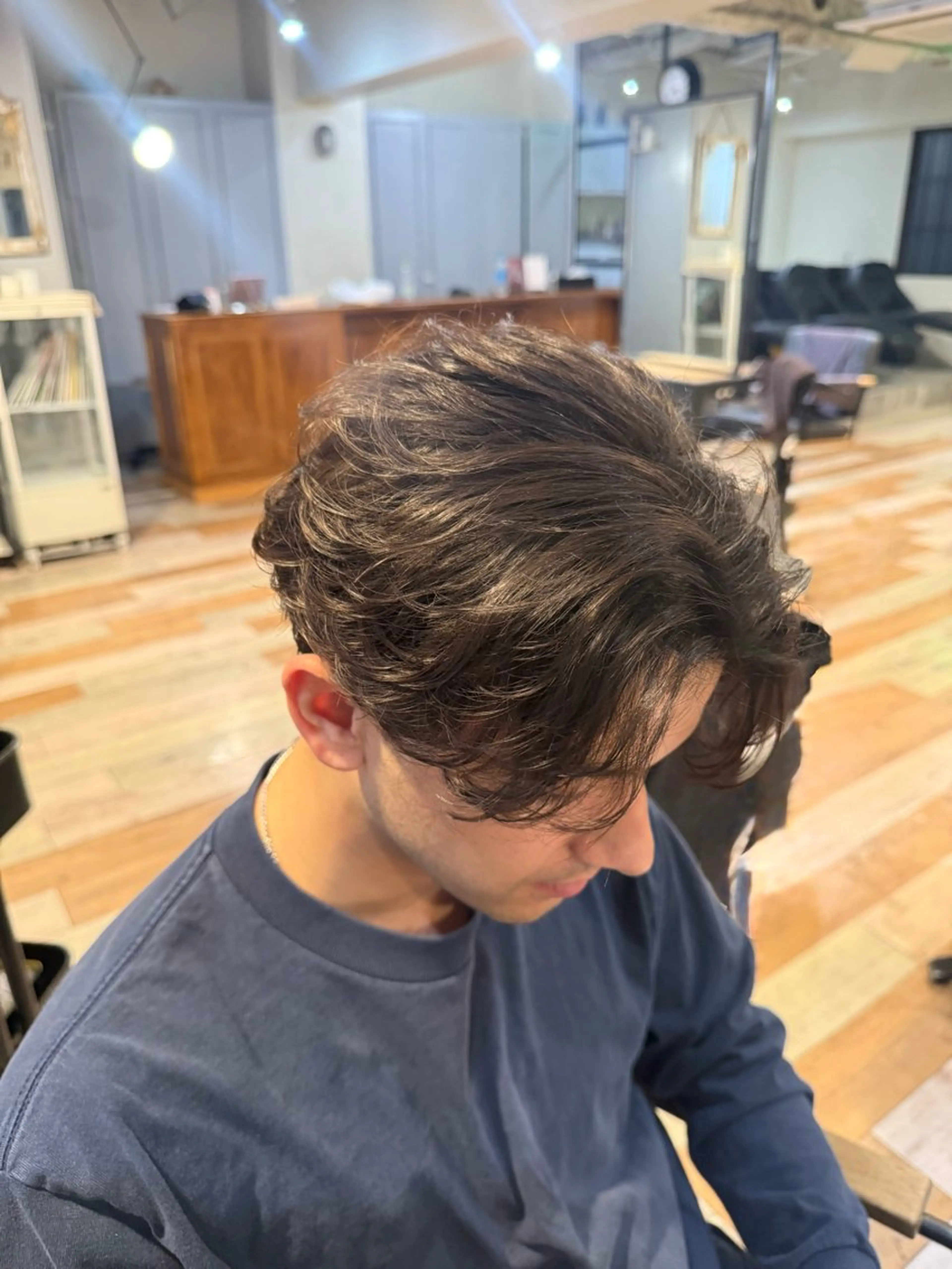 ショート パーマ メンズ センターパート フェザーパーマ メンズパーマ カット パーマ トリートメント ヘアセット メンズカット/パーマ 艶カラーTAIGA︎のヘアスタイル