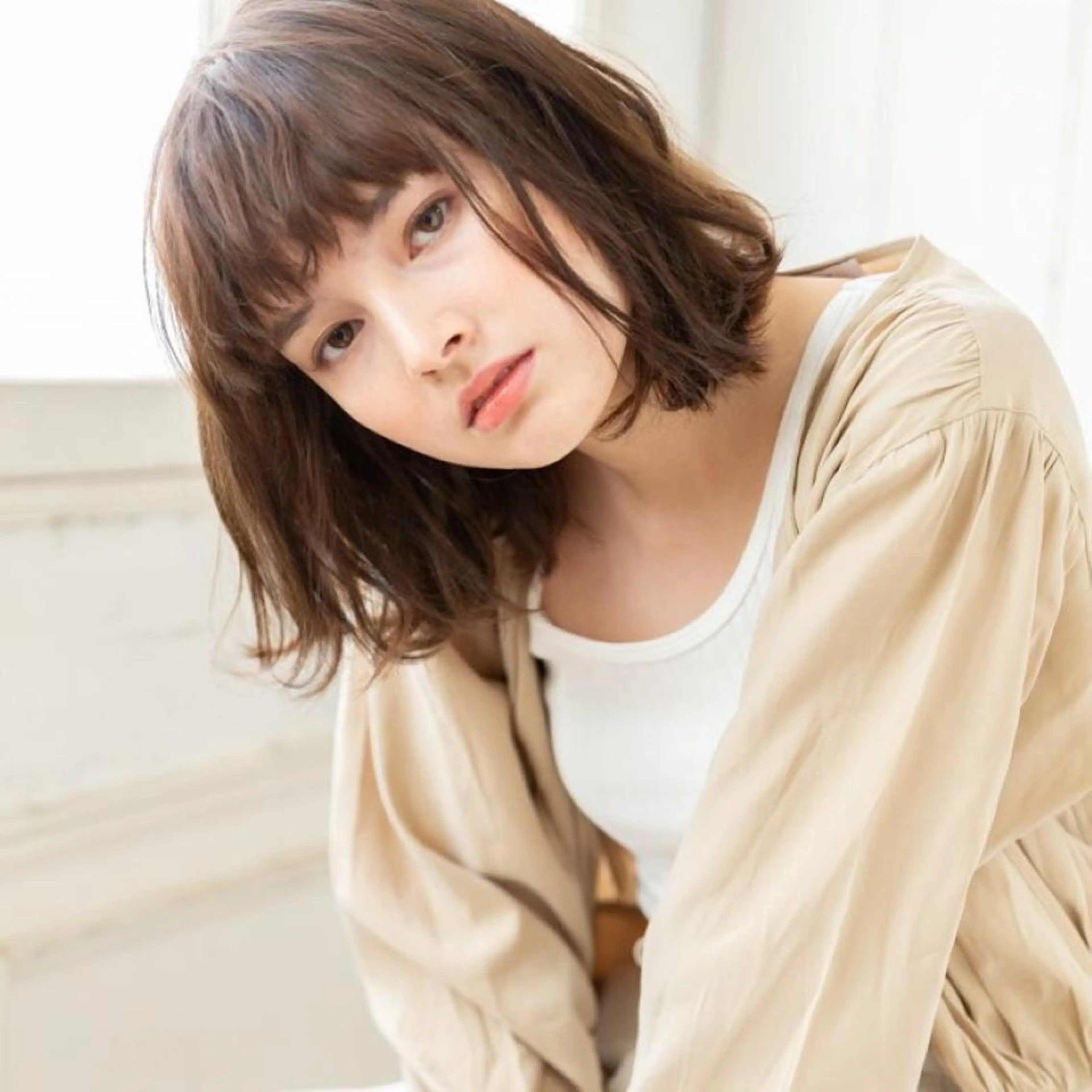 ミディアム カット ヘアカラー チダアキフミ Ash大森のヘアスタイル