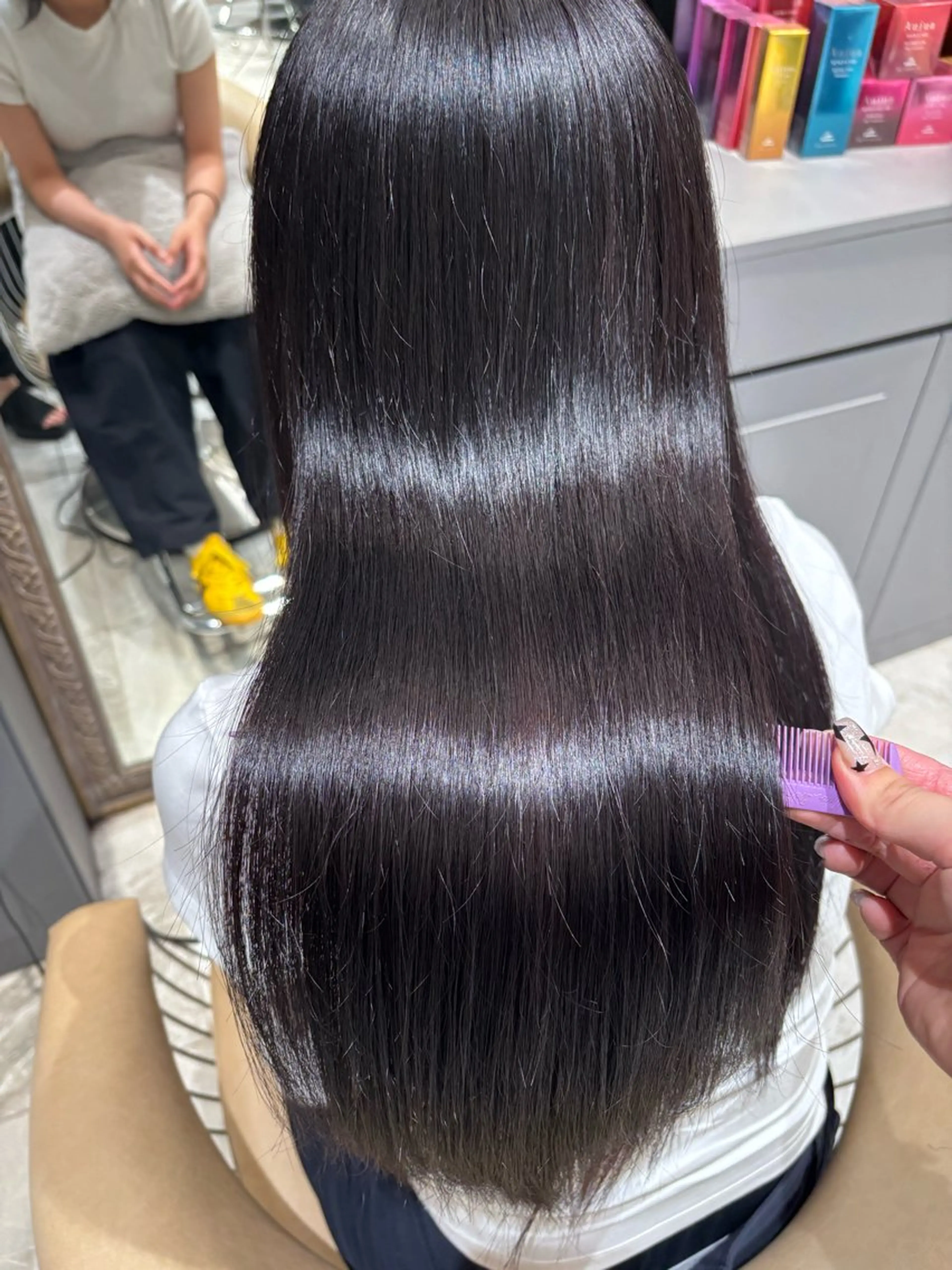 ロング 縮毛矯正 トリートメント 透明感カラー/艶髪 髪質改善/縮毛矯正のヘアスタイル